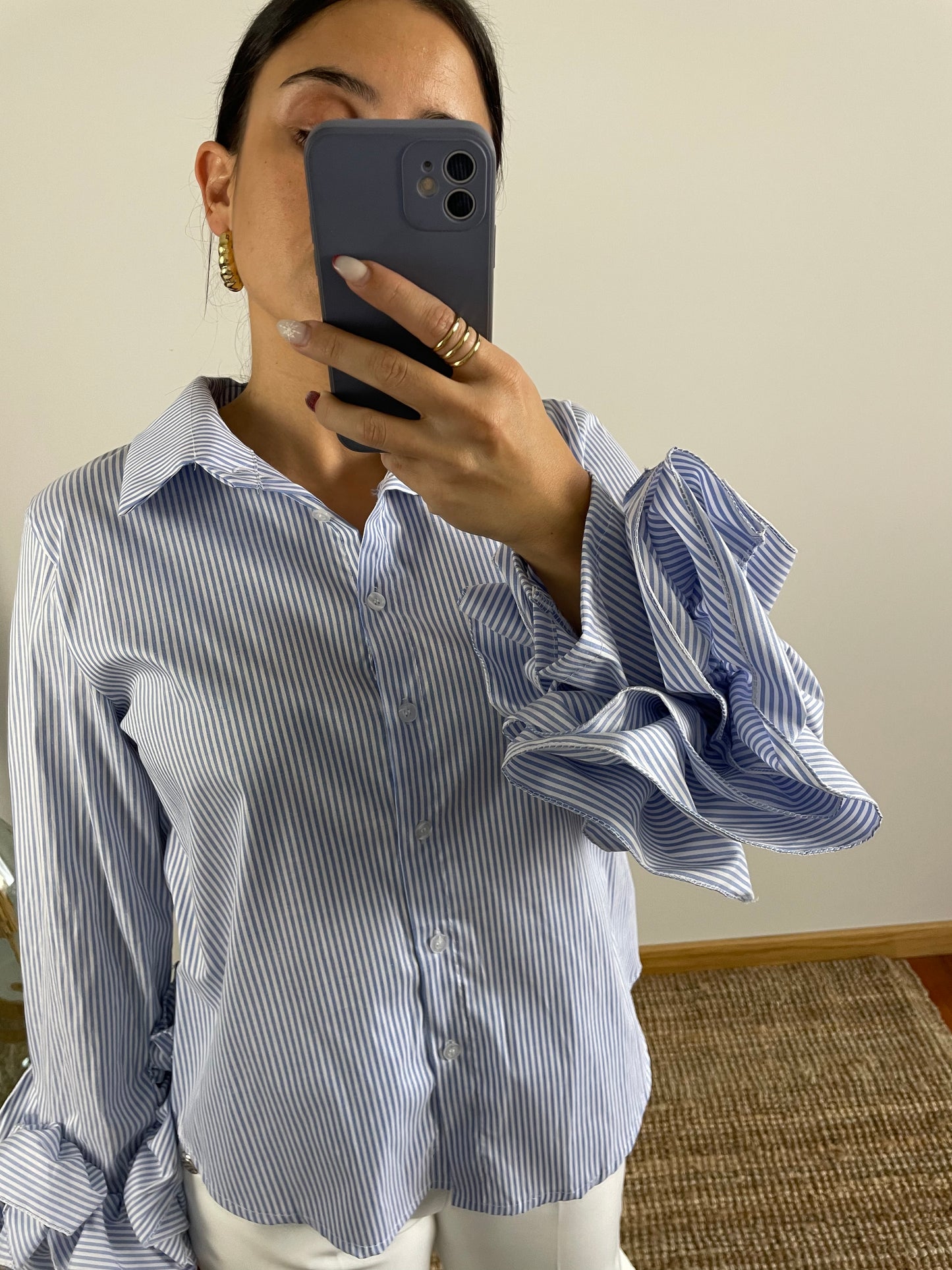 Camisa Folhos na manga