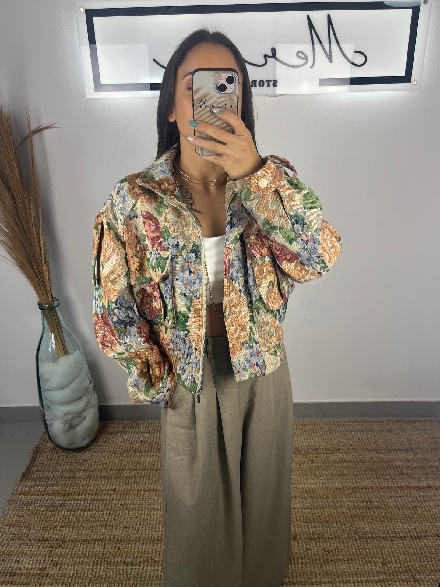 Casaco Flores Vintage