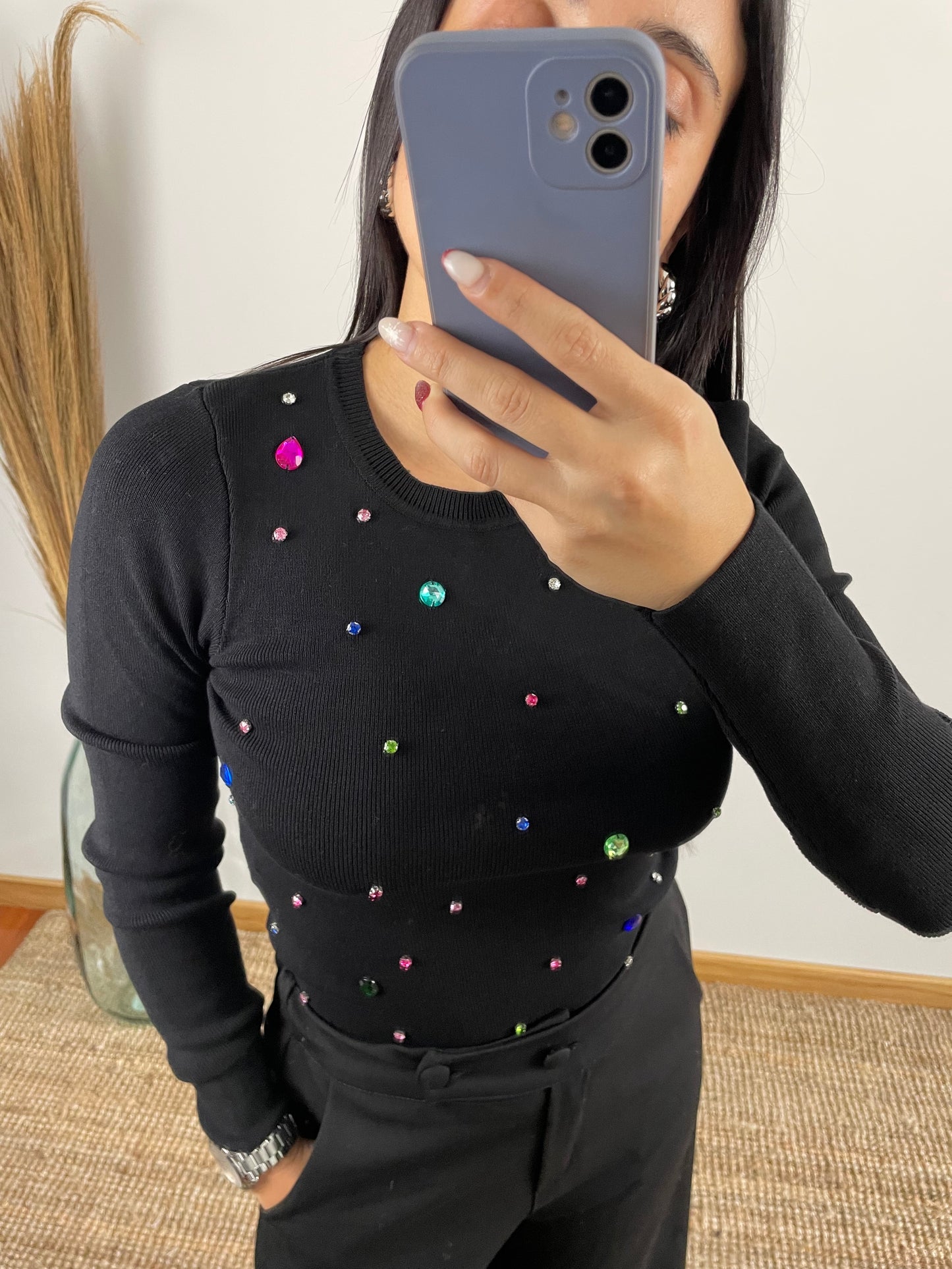 Camisola malha com brilhos