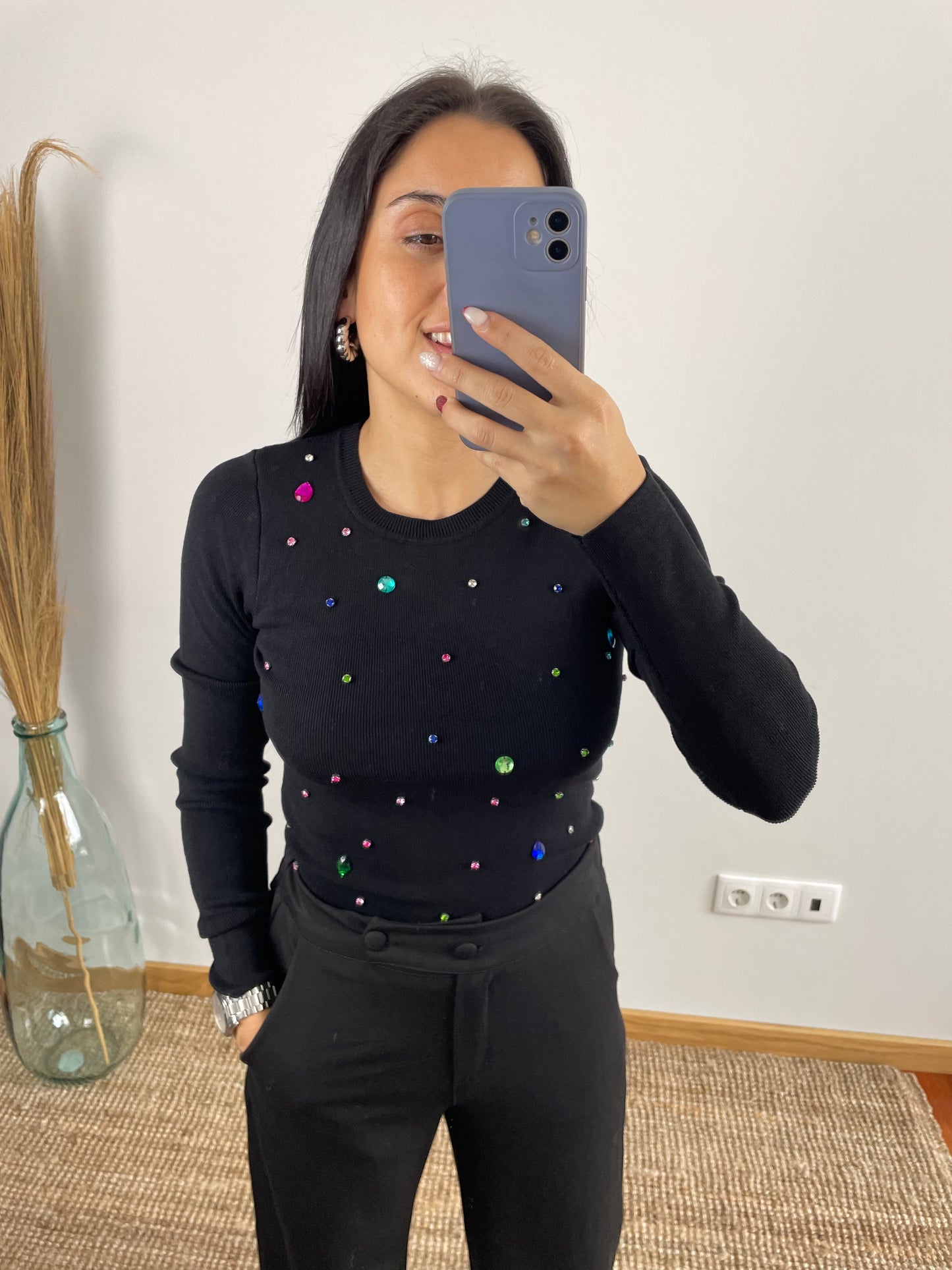 Camisola malha com brilhos
