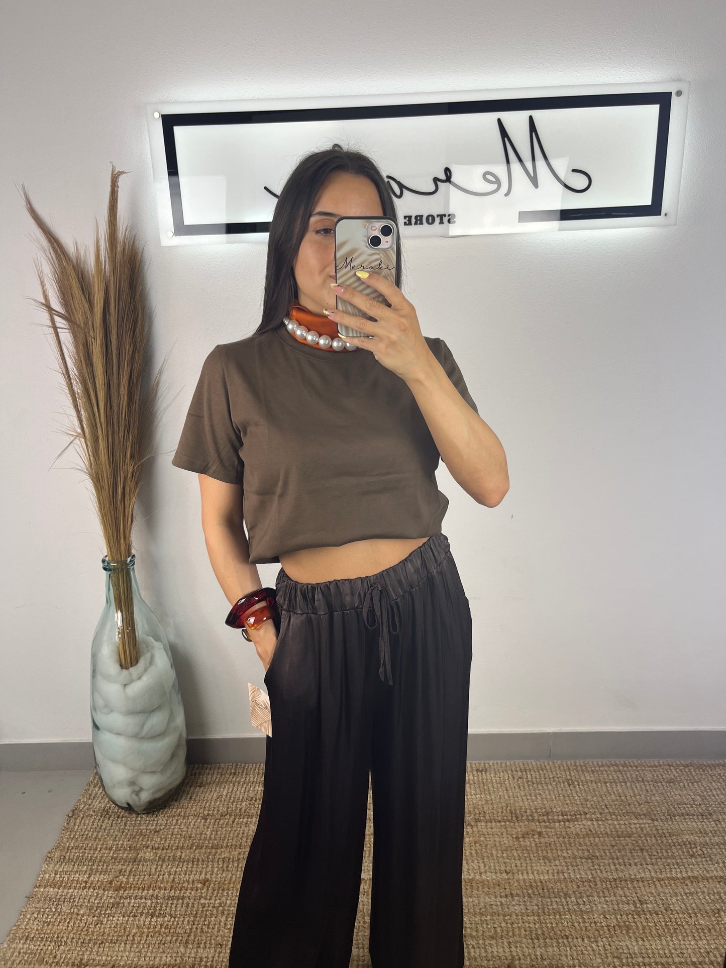 Calça Acetinada