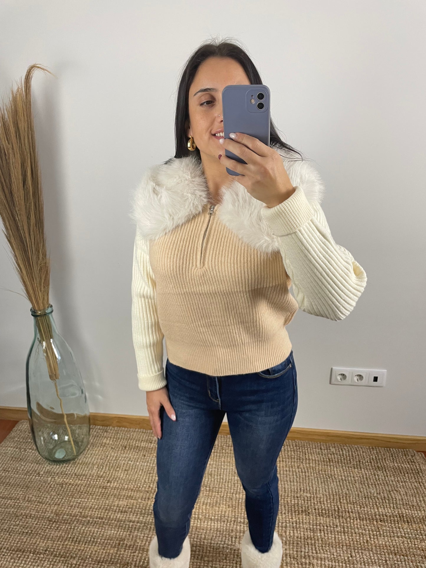 Camisola com pelo