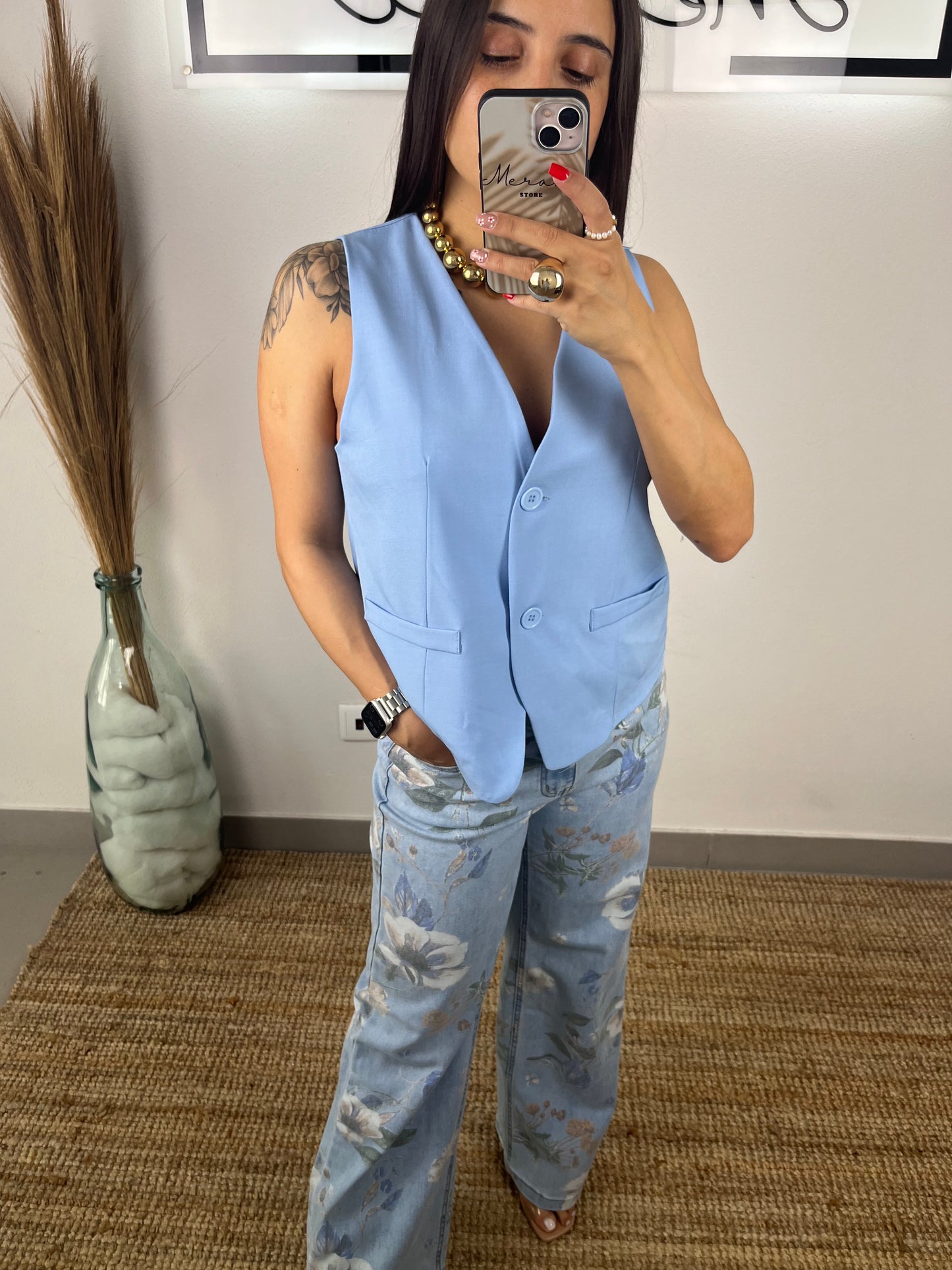 Calça Flores Blue