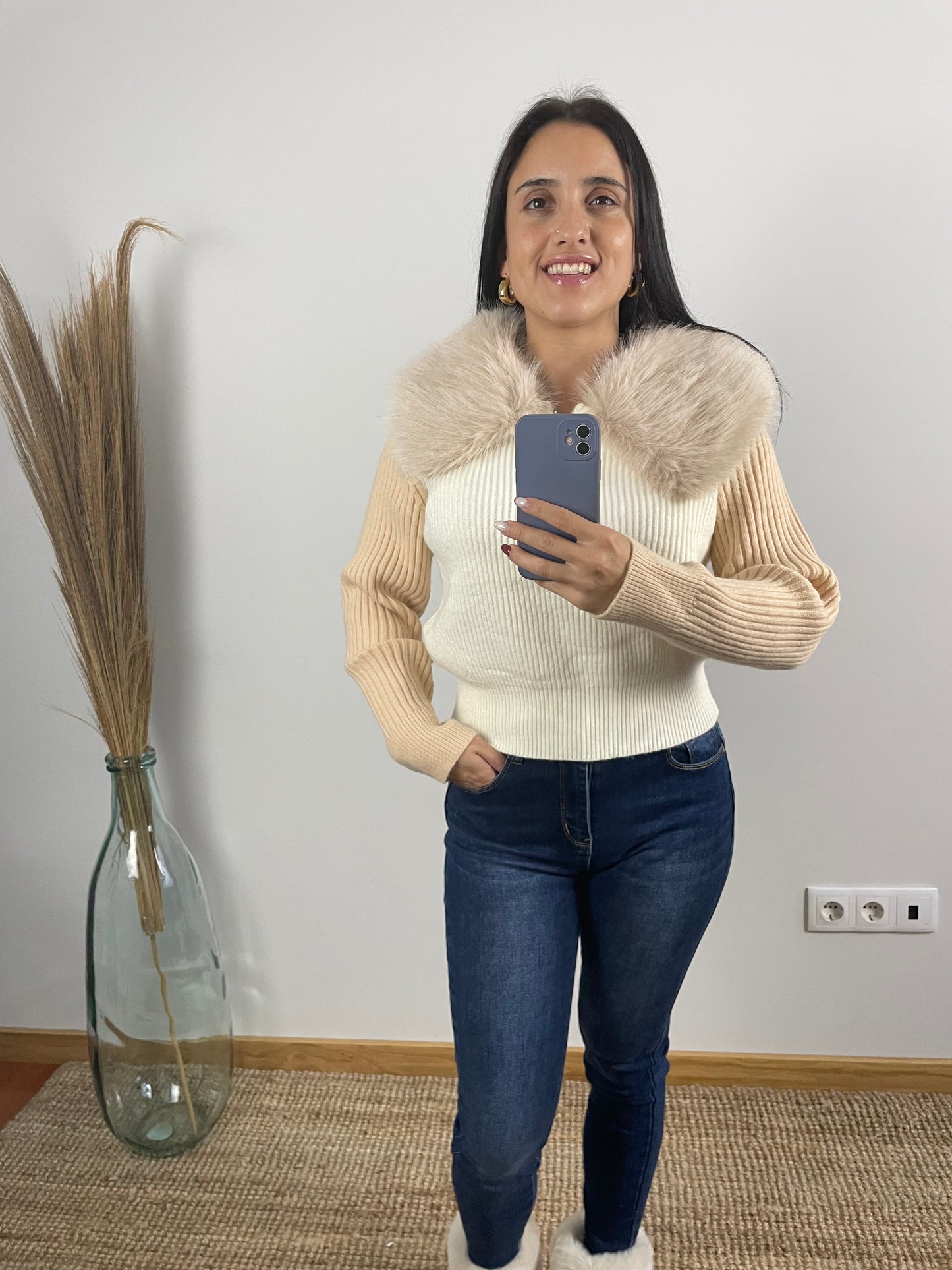 Camisola com pelo