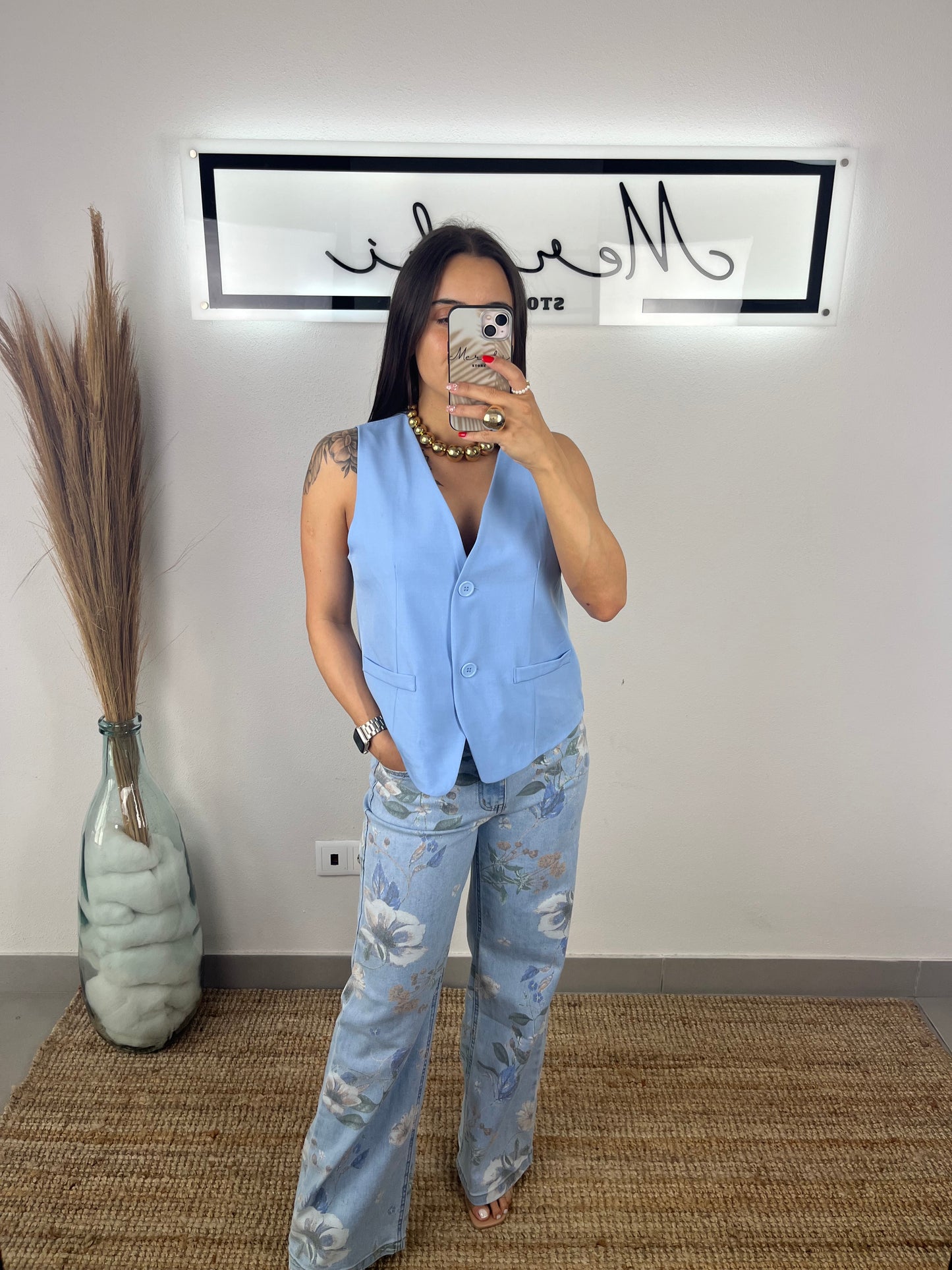 Calça Flores Blue
