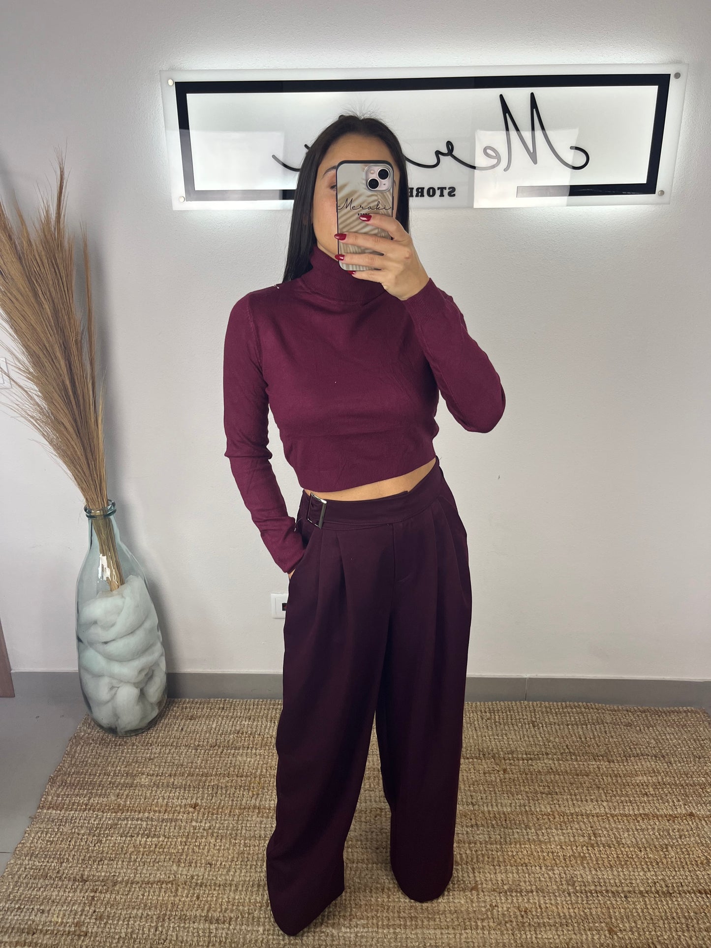 Malha gola alta cropped