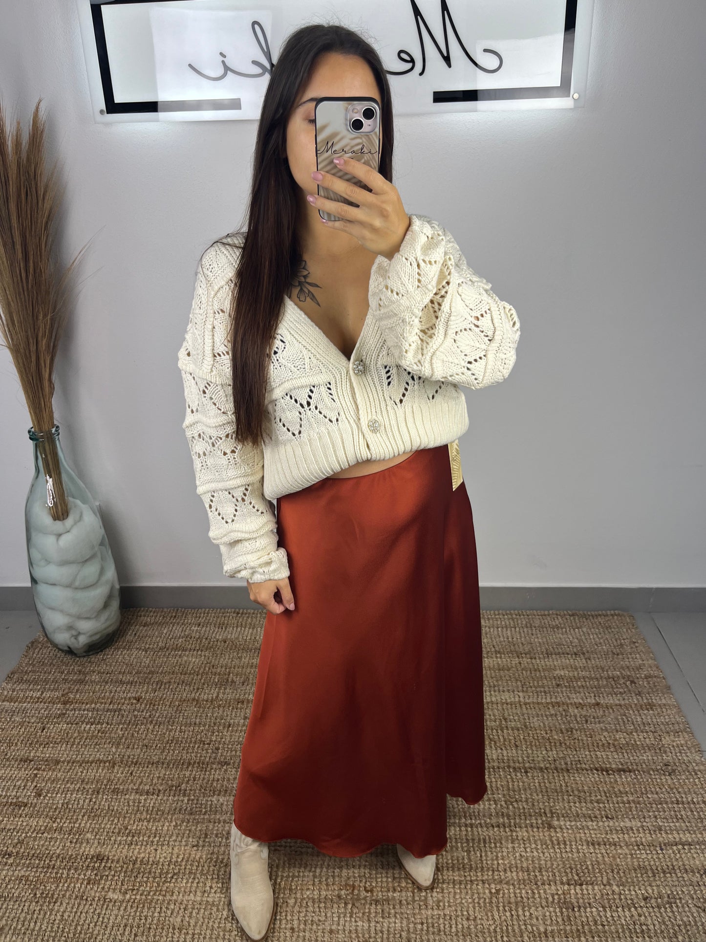Cardigan botões brilhantes