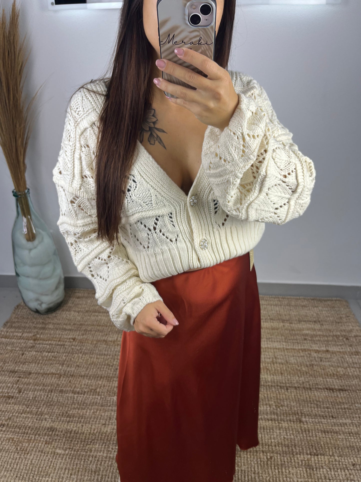 Cardigan botões brilhantes