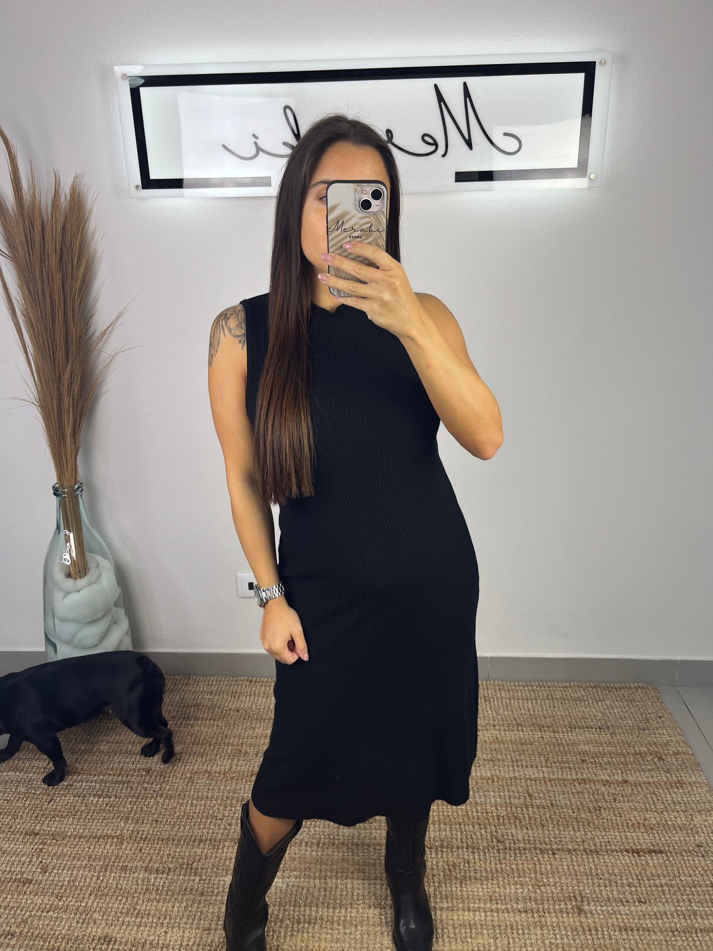 Vestido Gola Alta