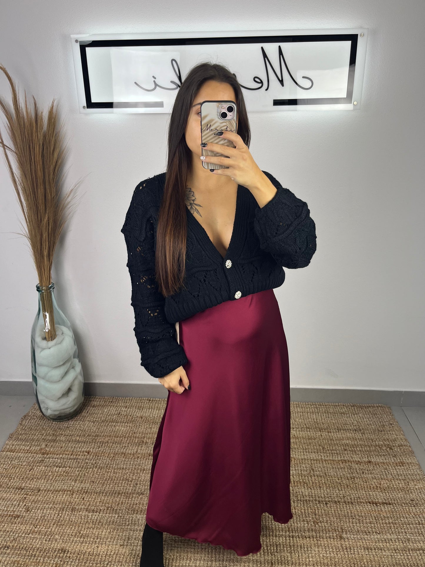 Cardigan botões brilhantes