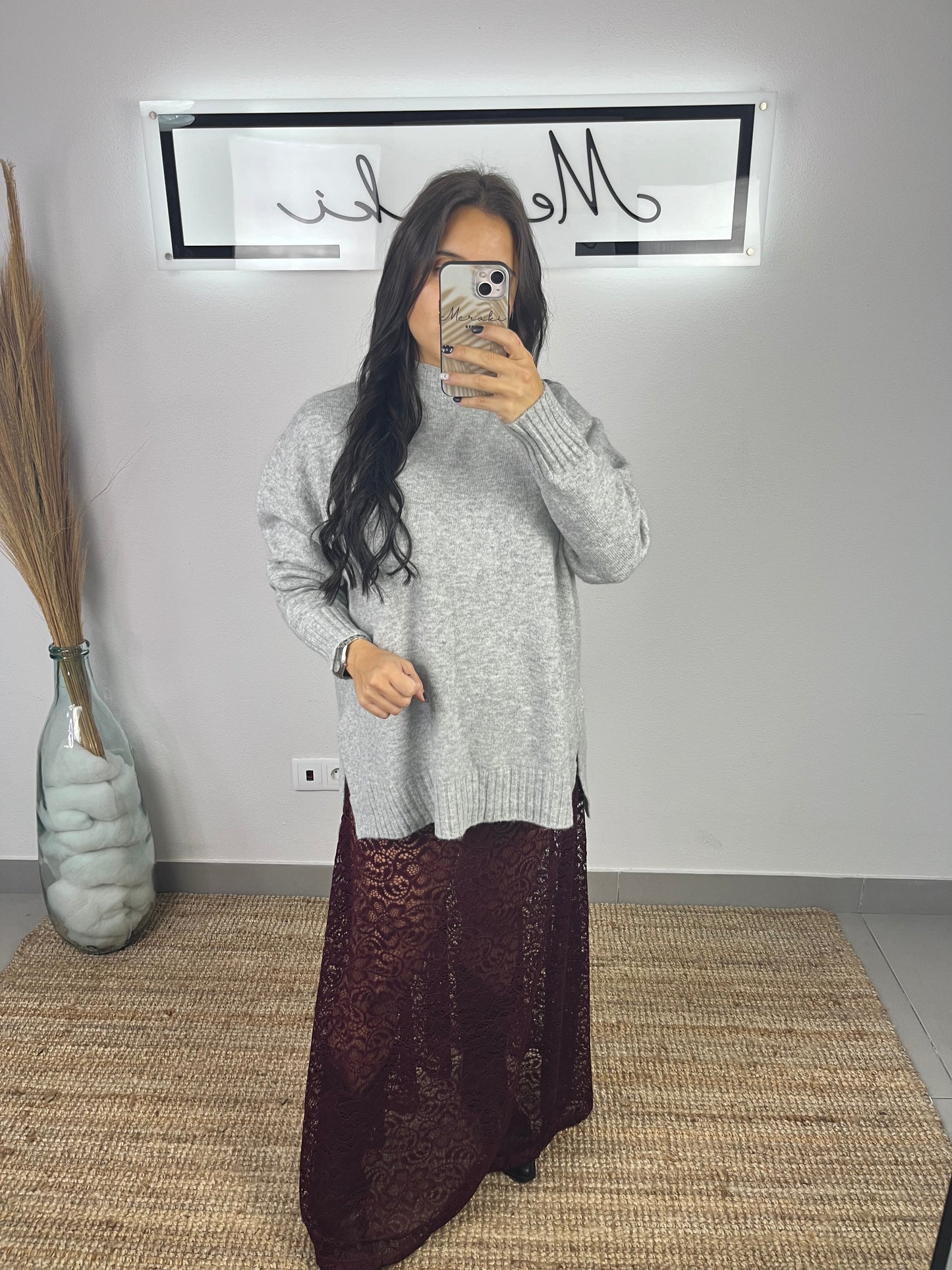 Camisola Comprida Cinzenta