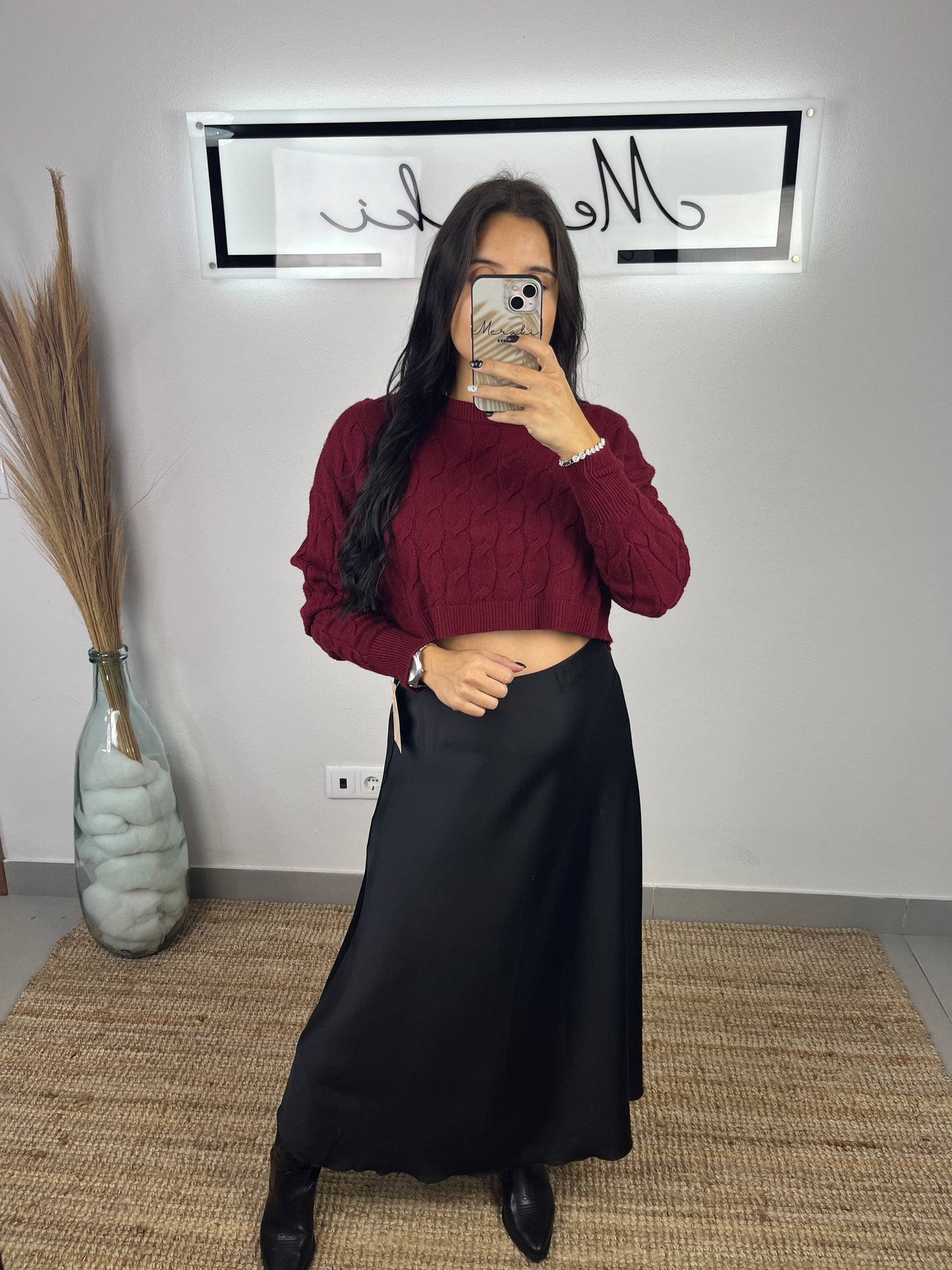 Camisola Cropped Bordô