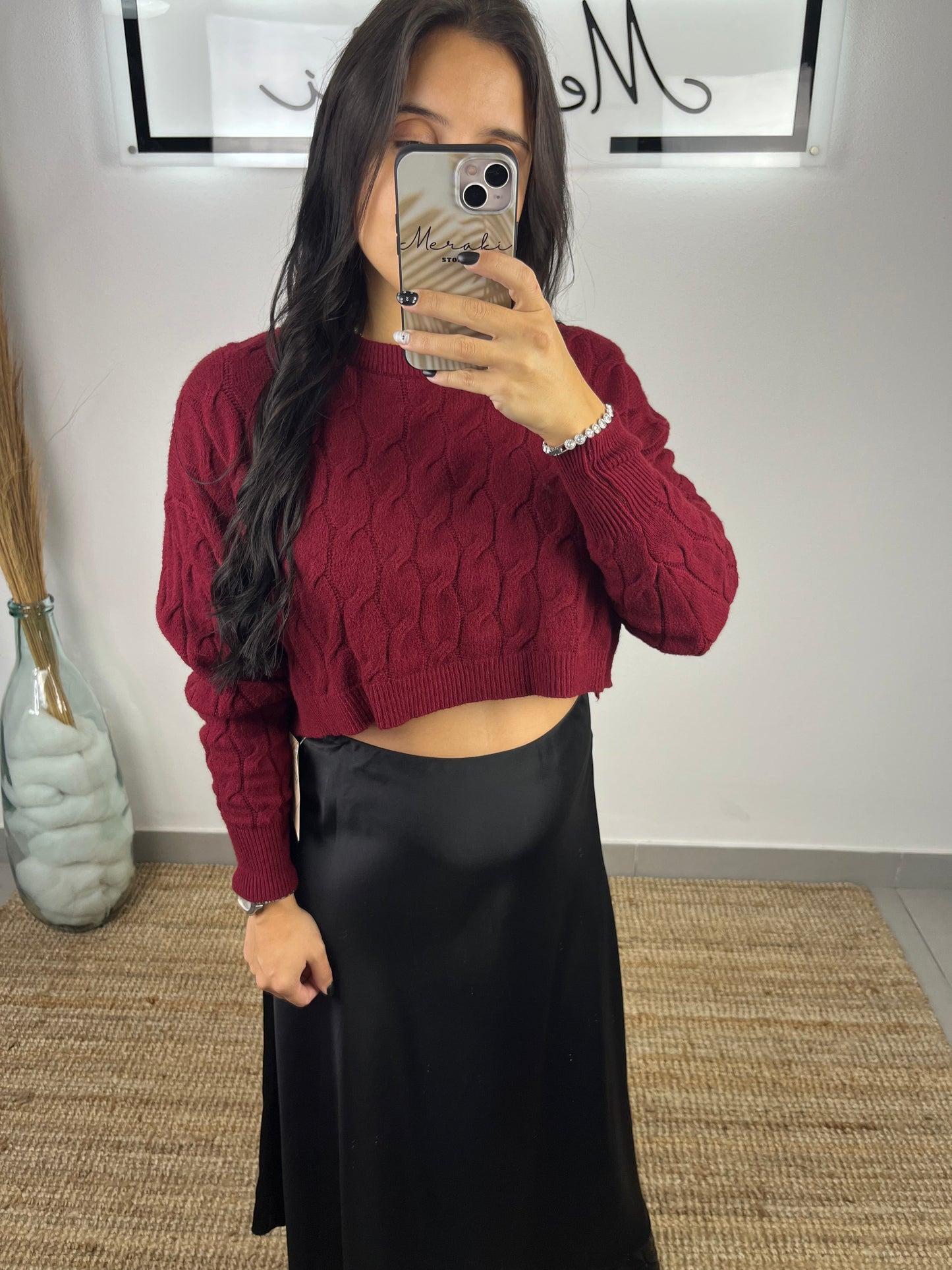Camisola Cropped Bordô