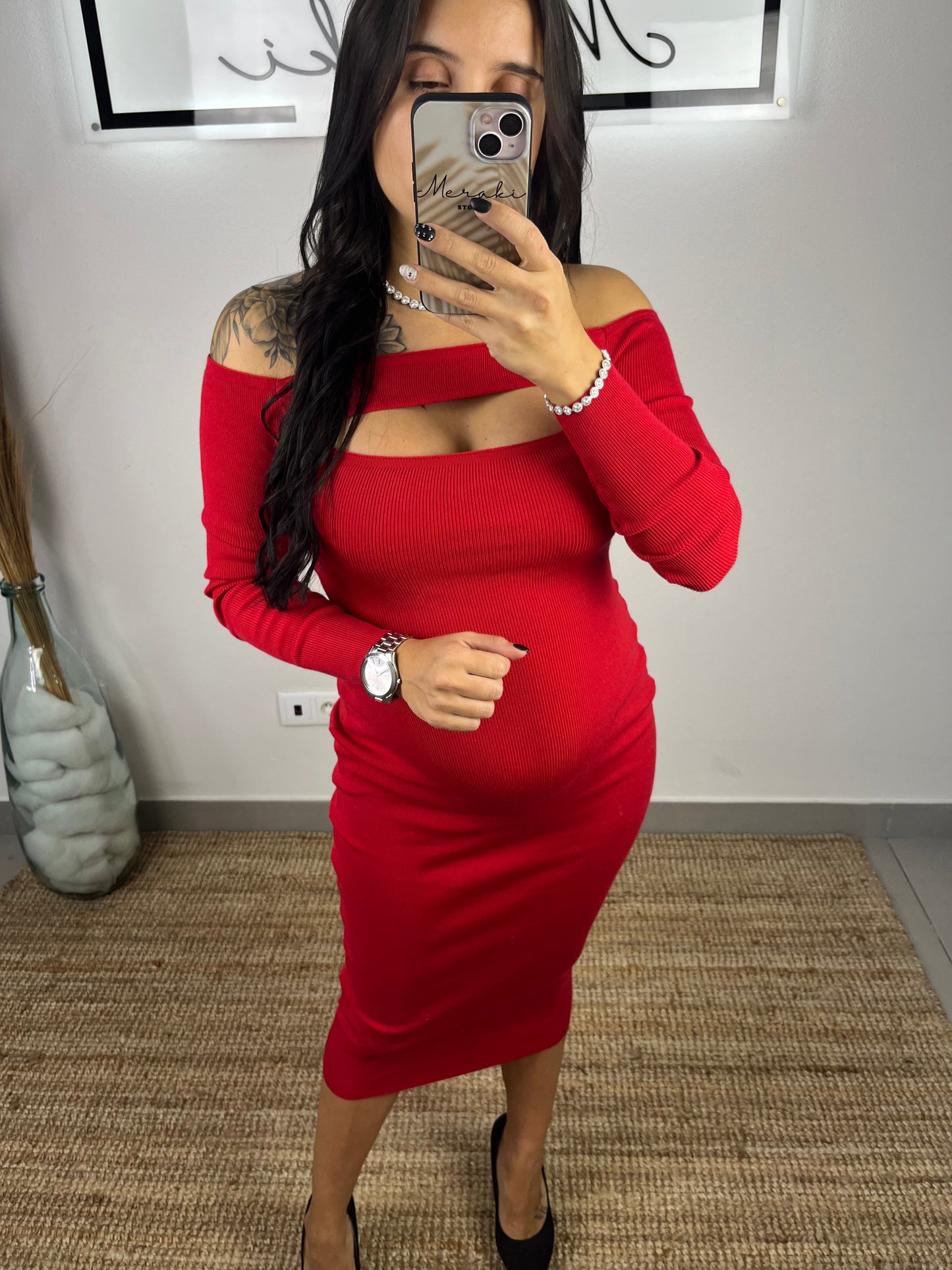 Vestido ombro a ombro