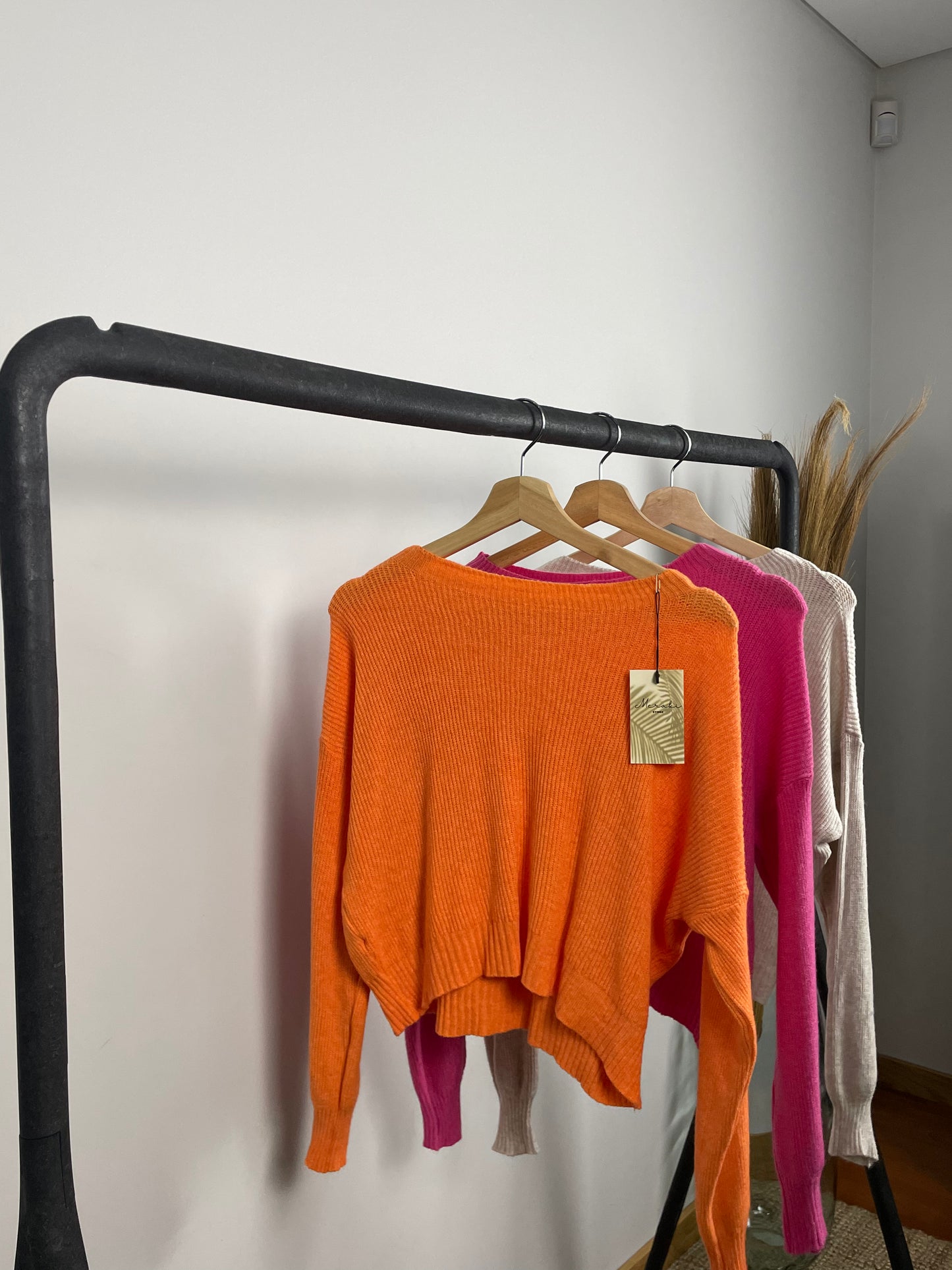 Camisola de malha cropped