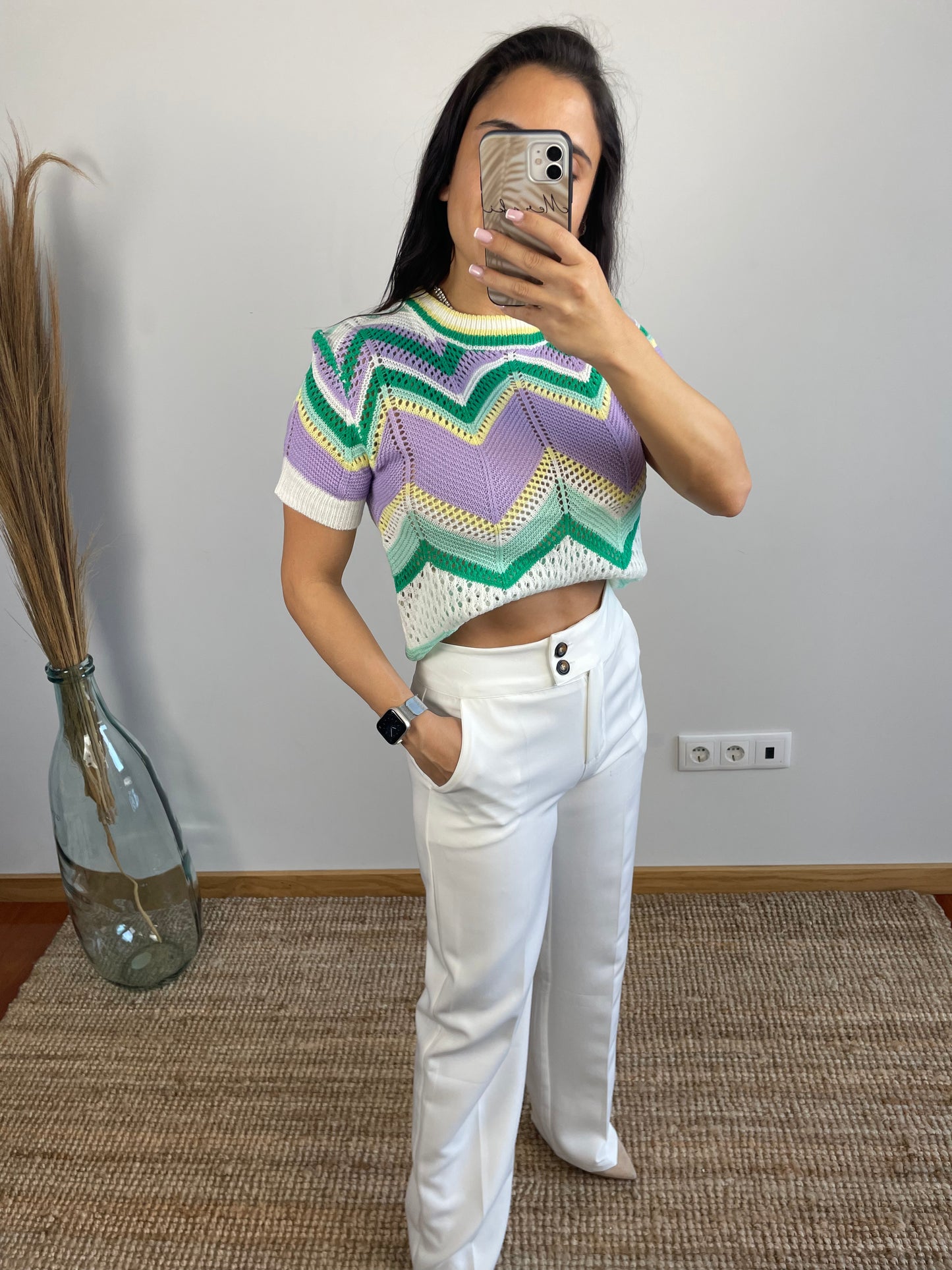 Calça elegante reta