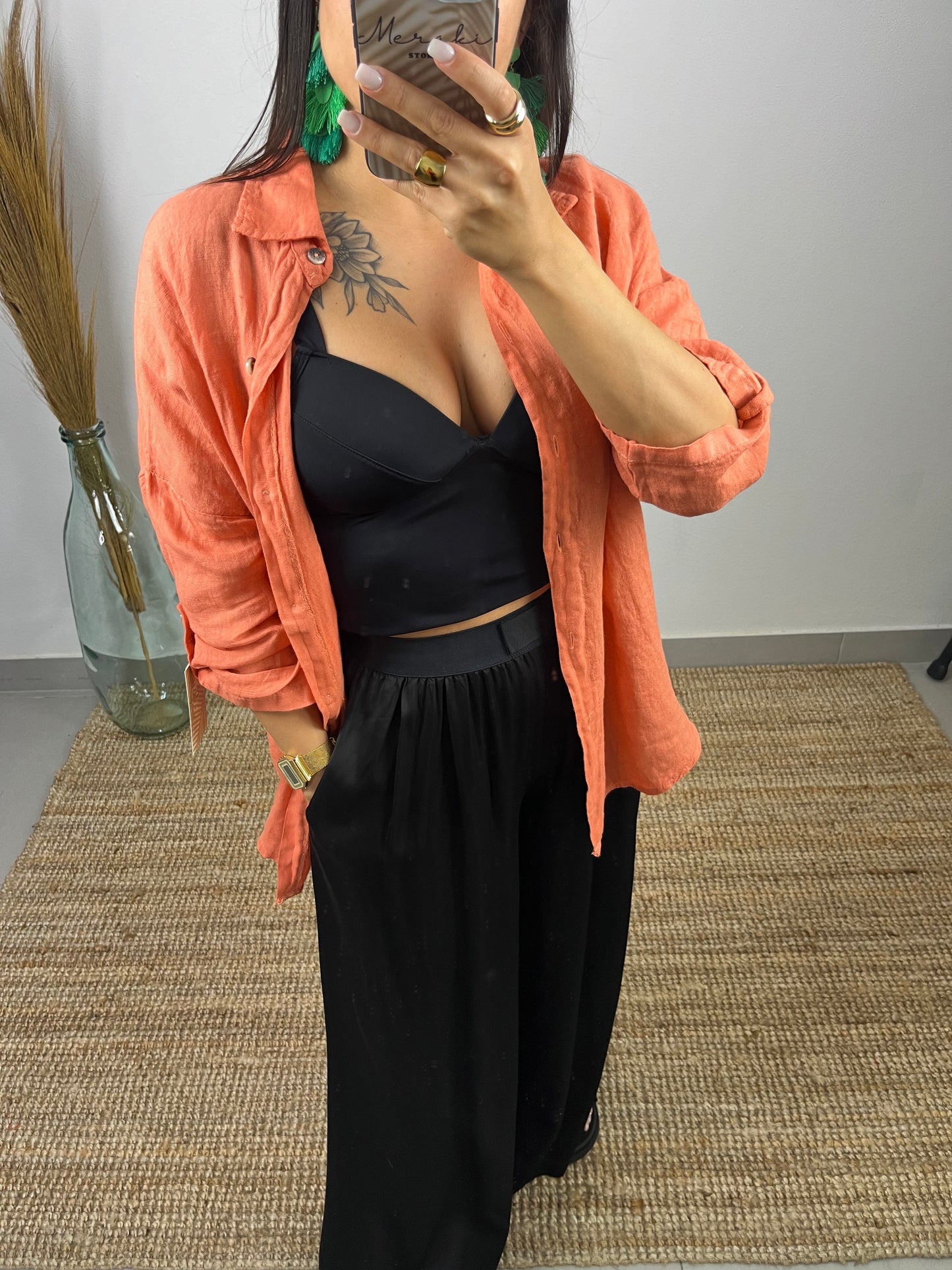 Calça Preta Acetinada