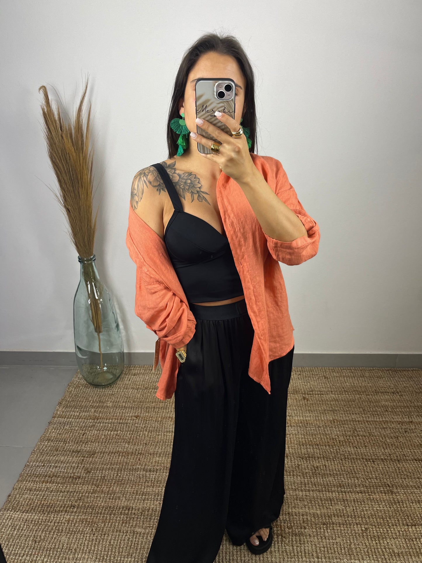 Calça Preta Acetinada