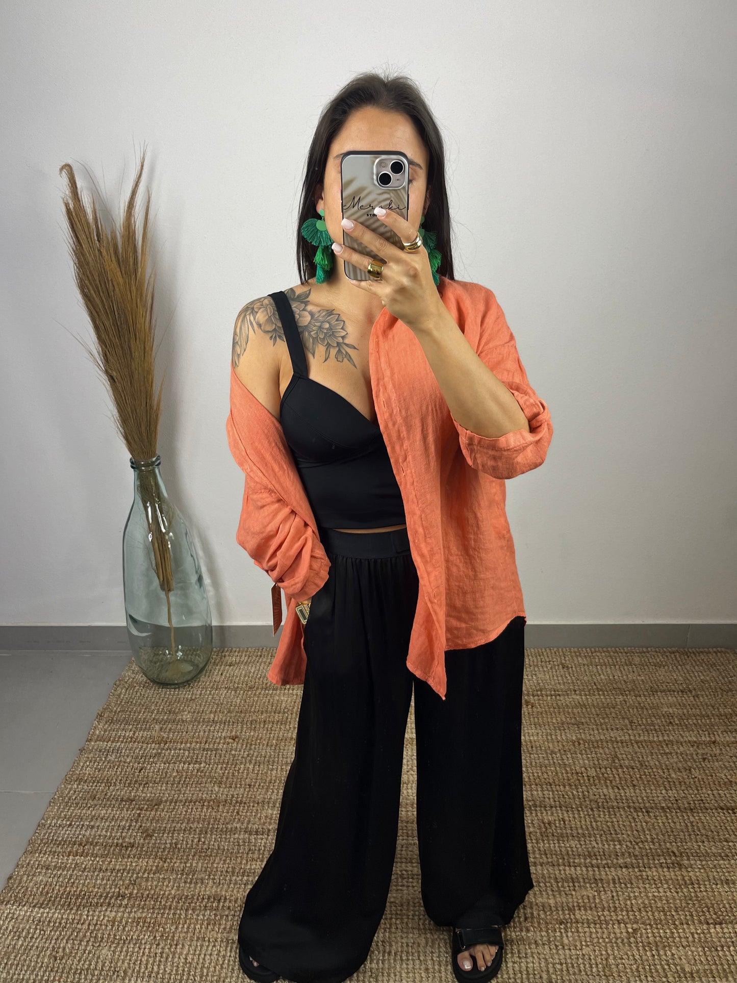 Calça Preta Acetinada