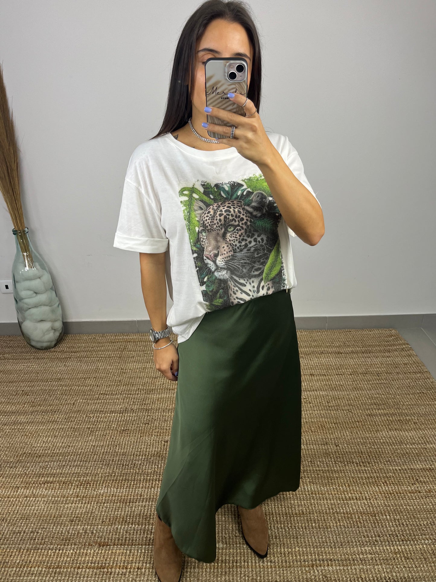 T-shirt Leão Lantejoulas