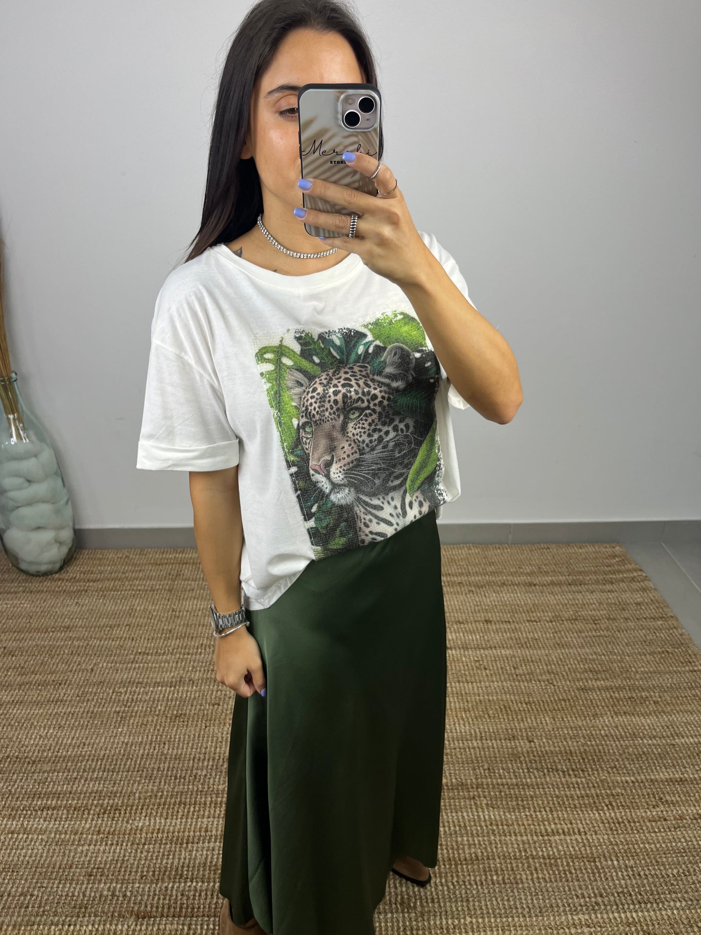T-shirt Leão Lantejoulas
