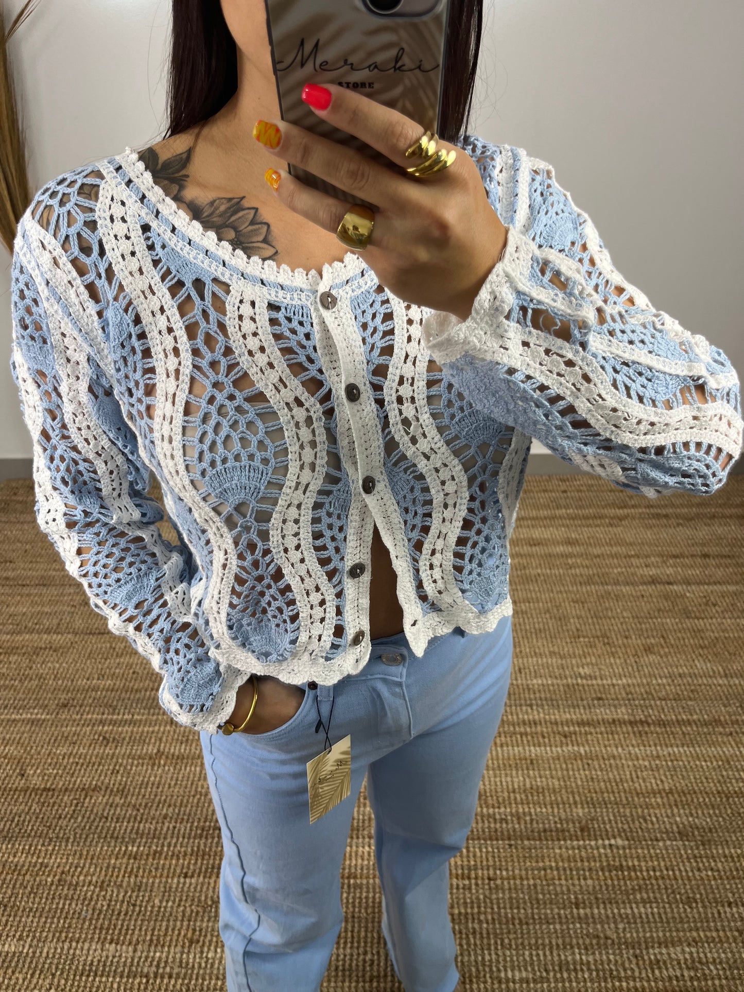 Casaco Azul e Branco