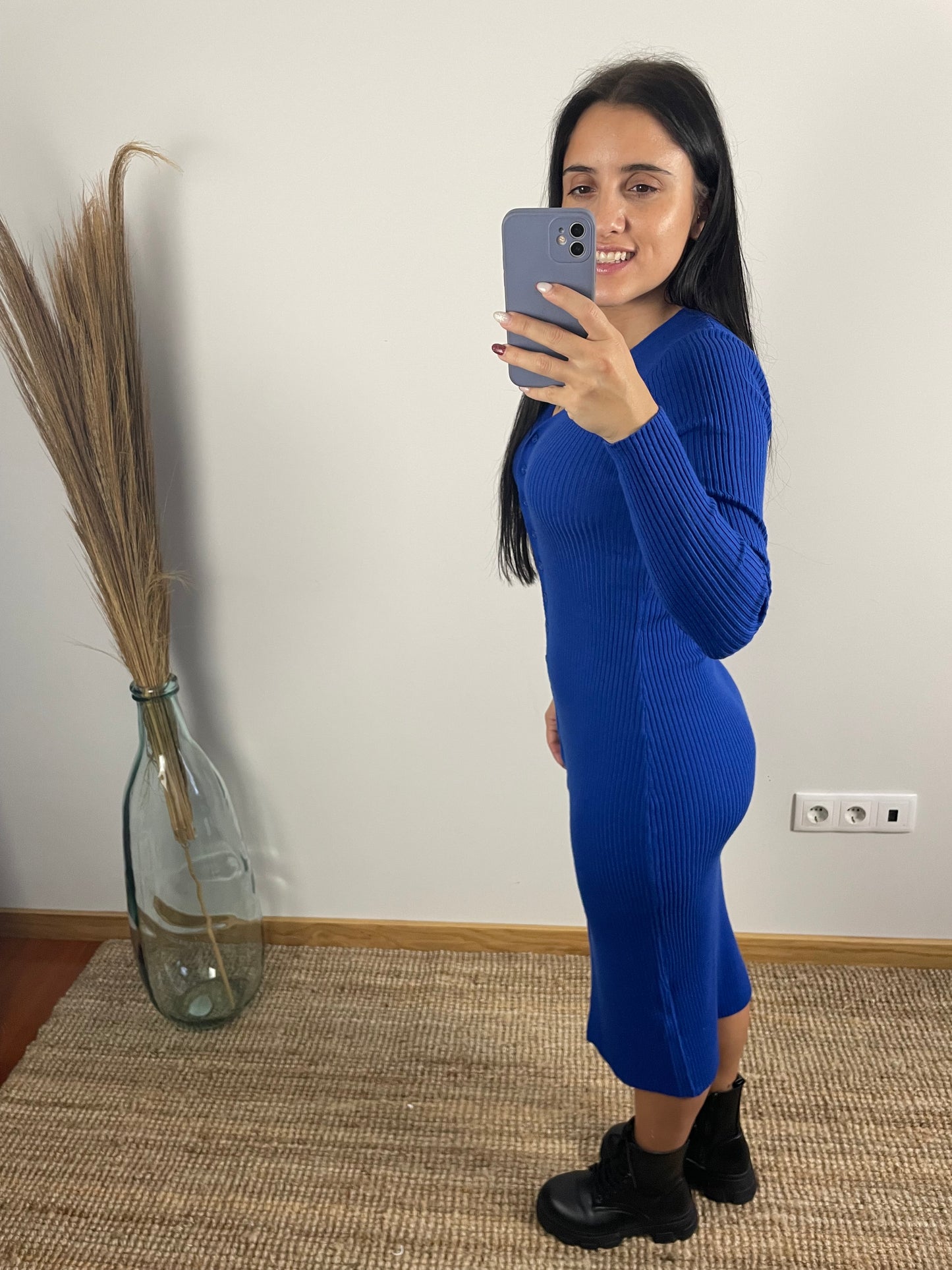 Vestido Malha com Botões