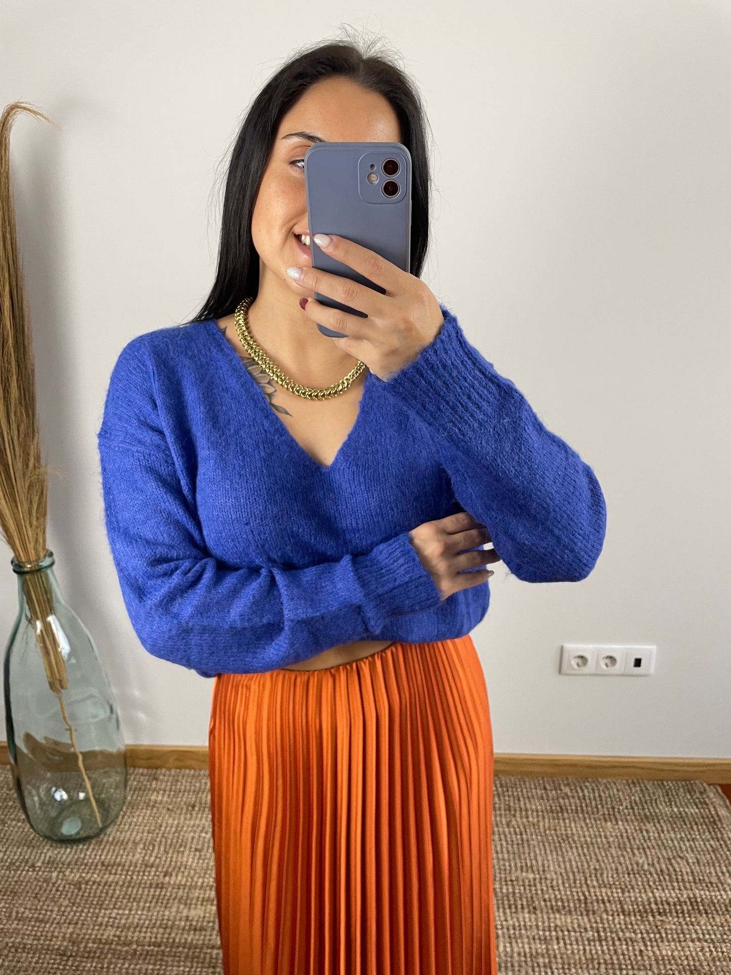 Camisola Malha gola em v