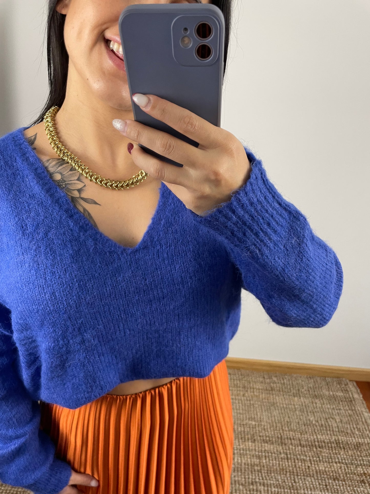 Camisola Malha gola em v