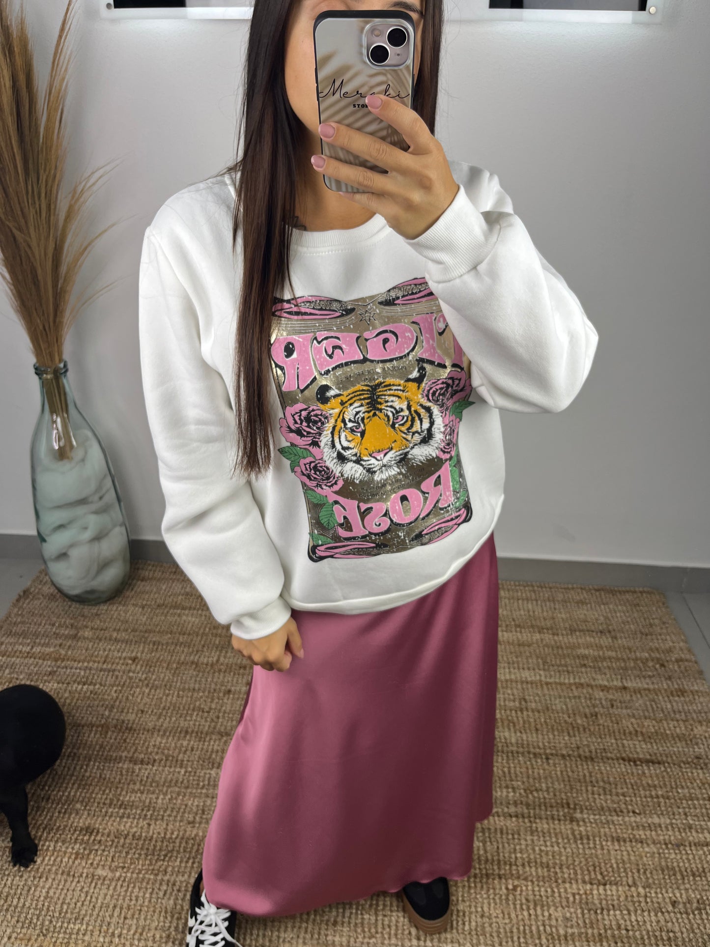 Sweat Leão Rosa