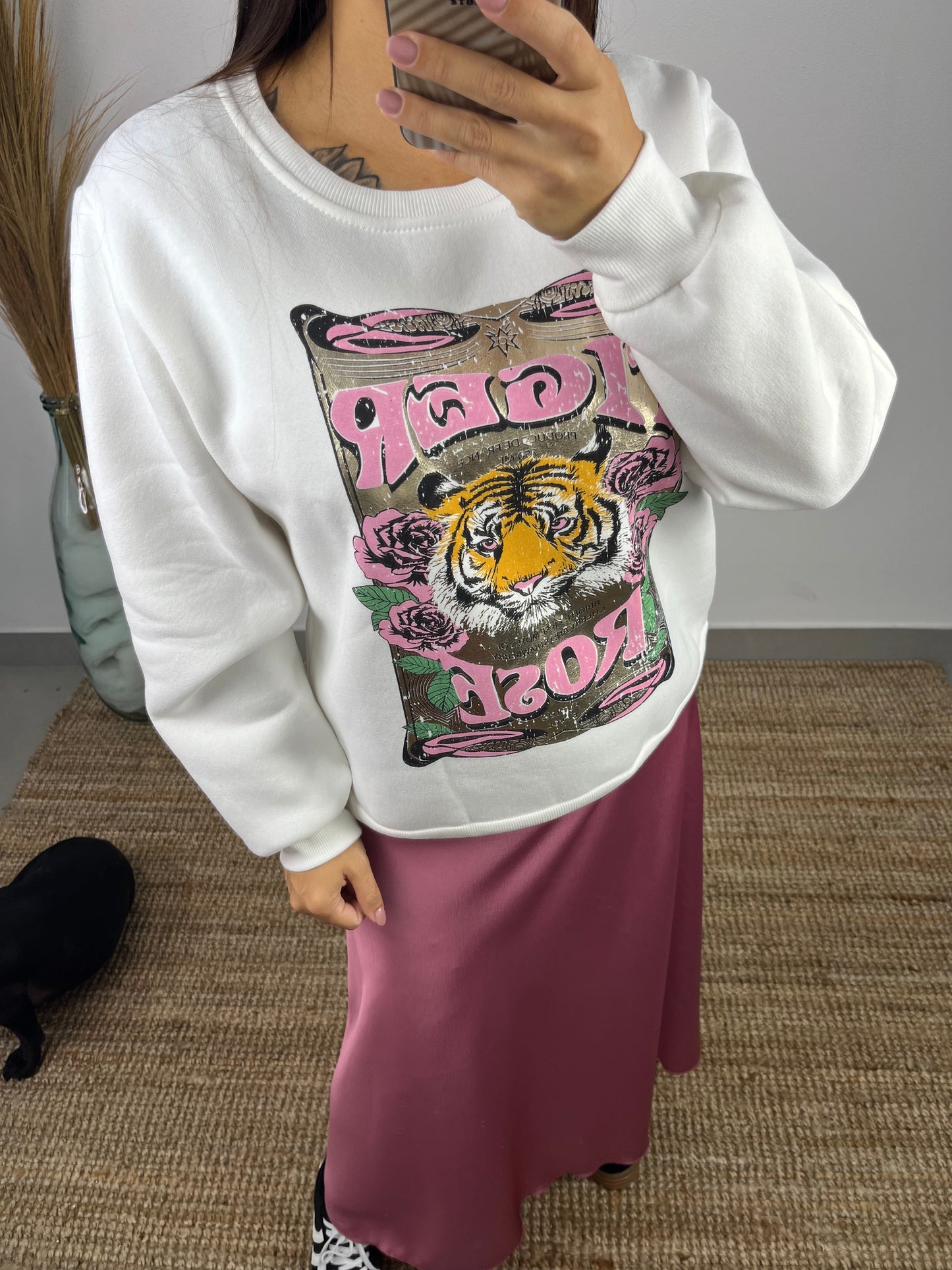 Sweat Leão Rosa