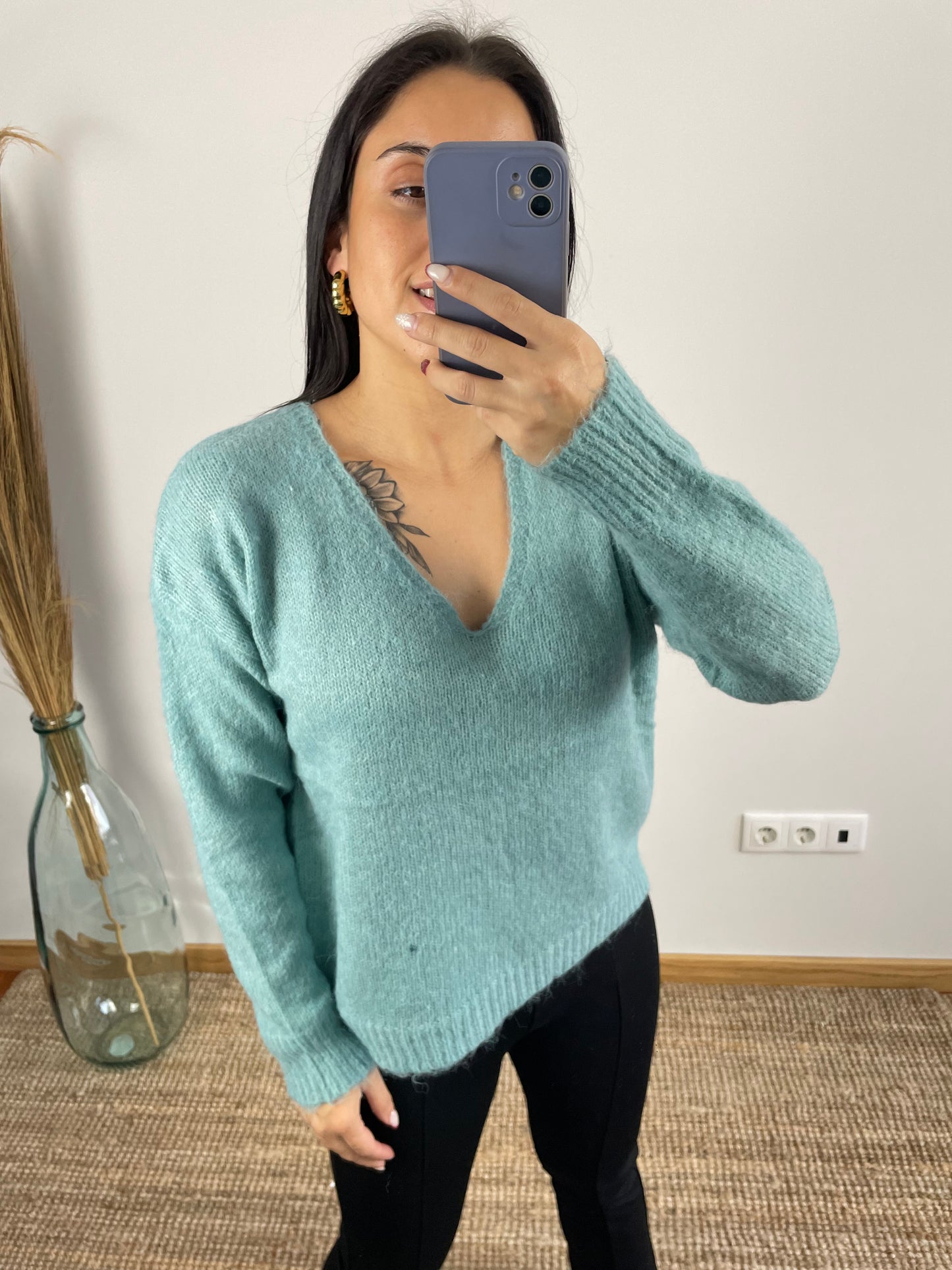 Camisola Malha gola em v