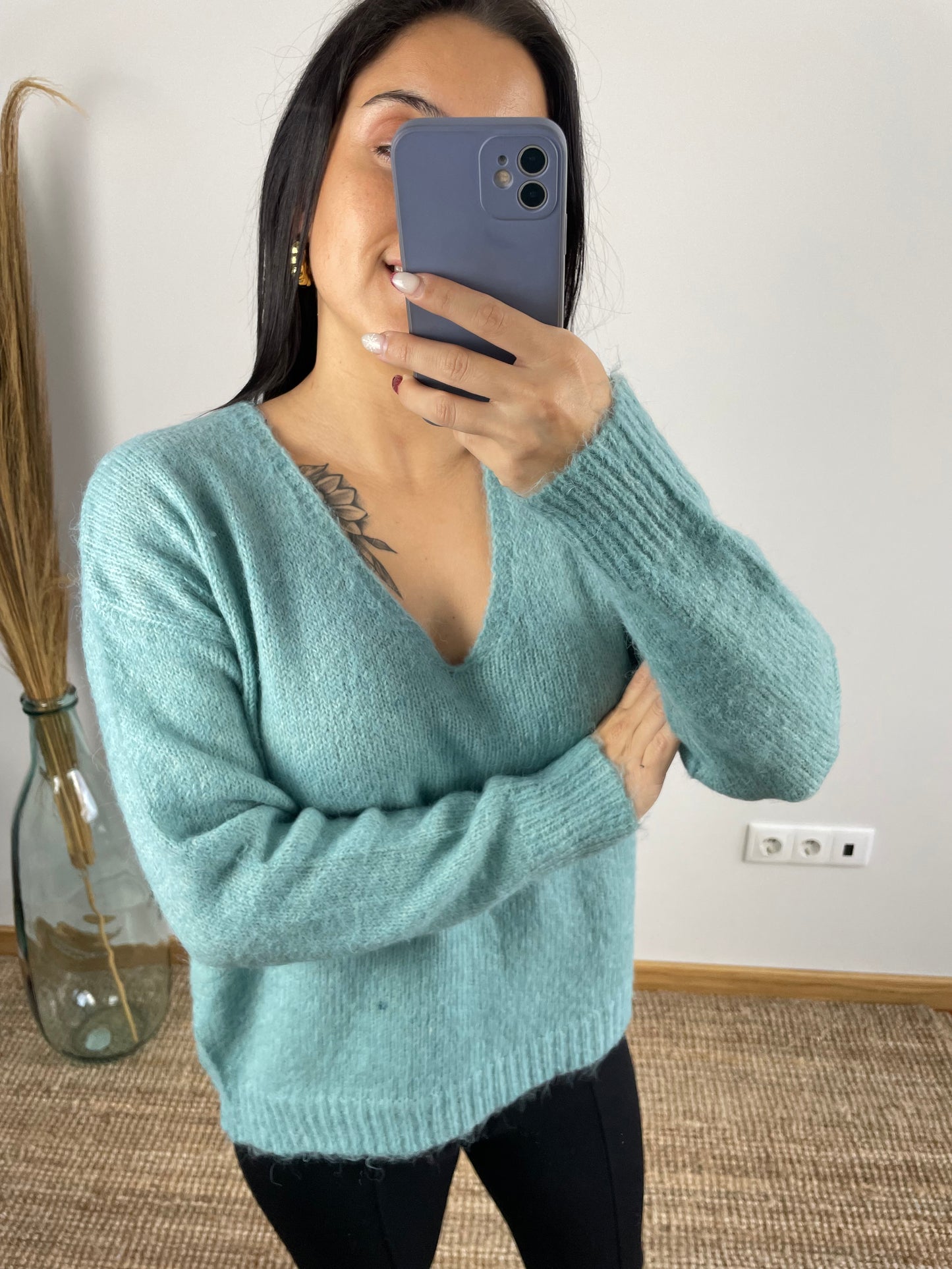 Camisola Malha gola em v