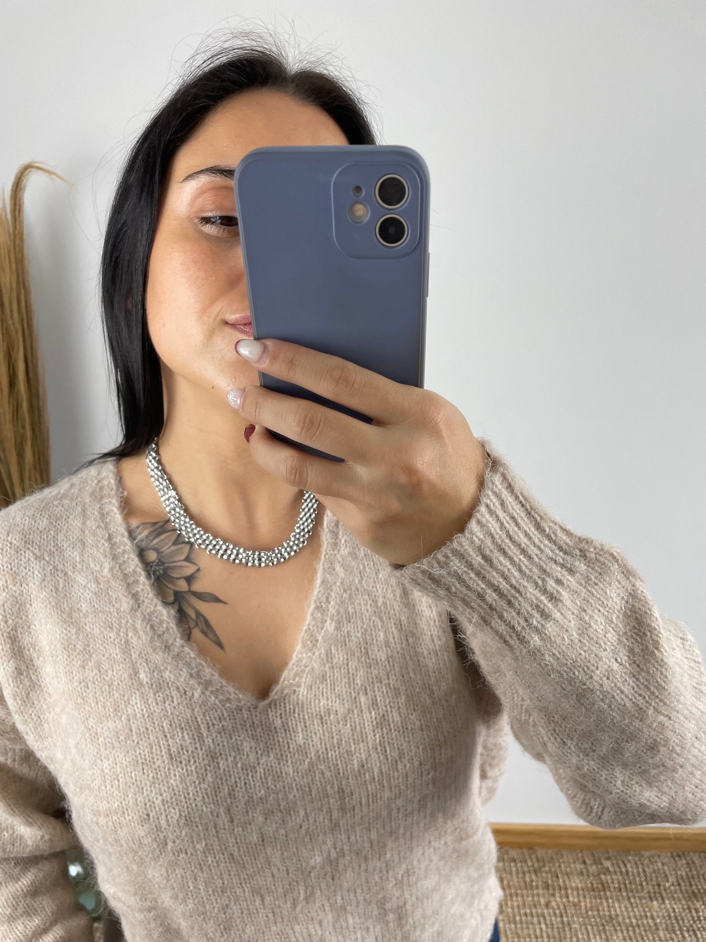 Camisola Malha gola em v