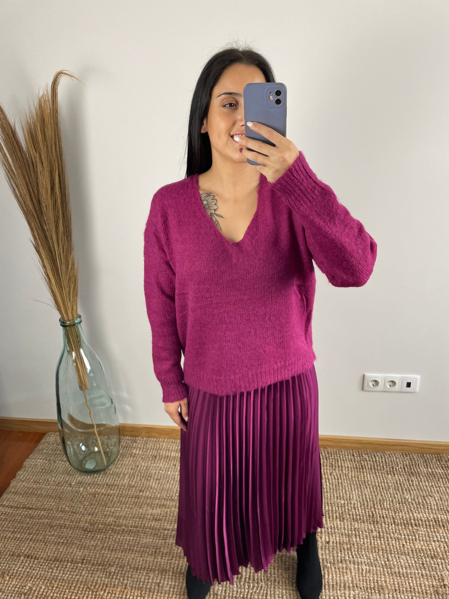 Camisola Malha gola em v