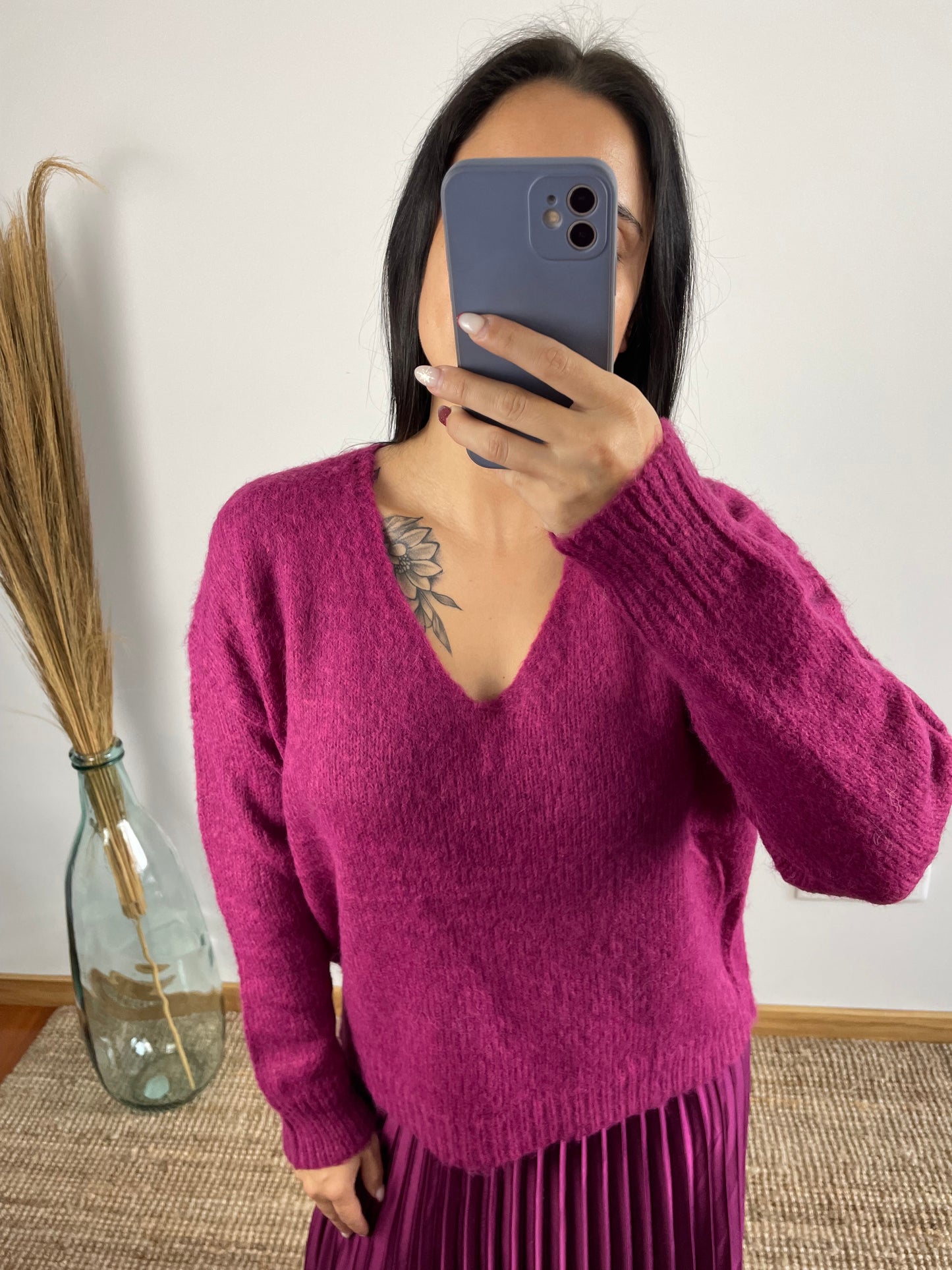 Camisola Malha gola em v