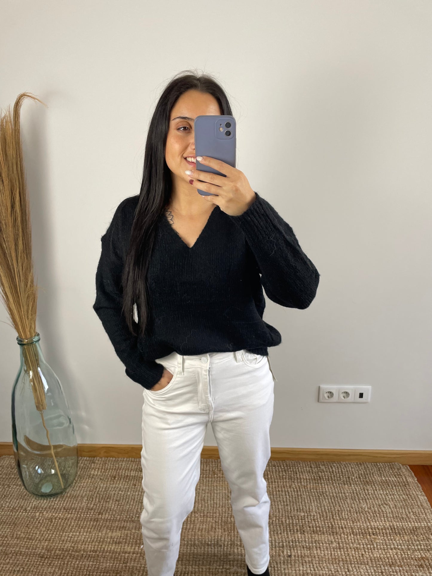 Camisola Malha gola em v