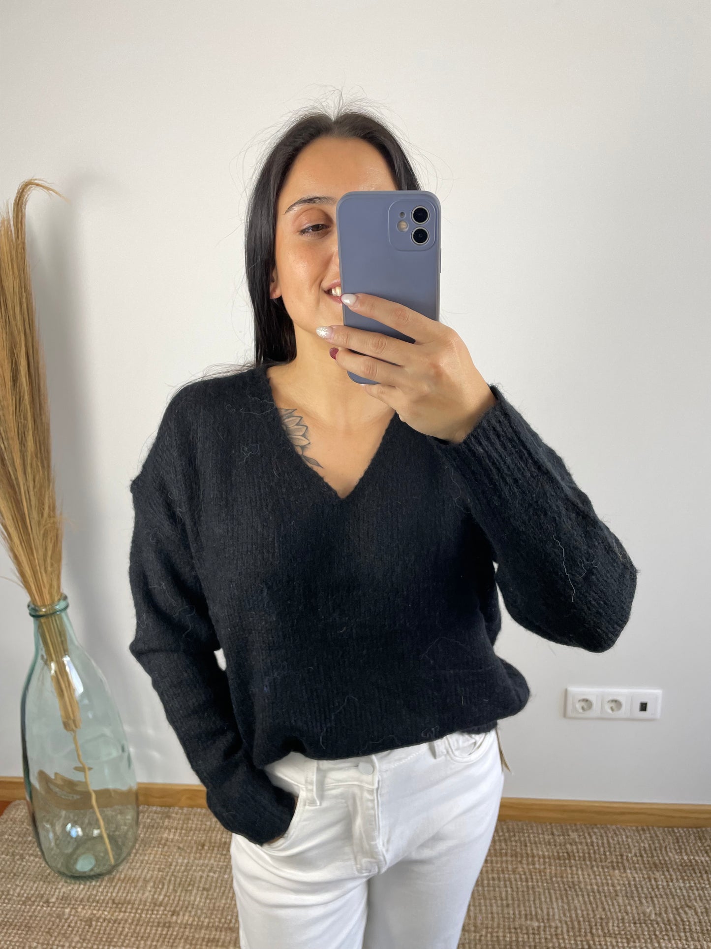 Camisola Malha gola em v
