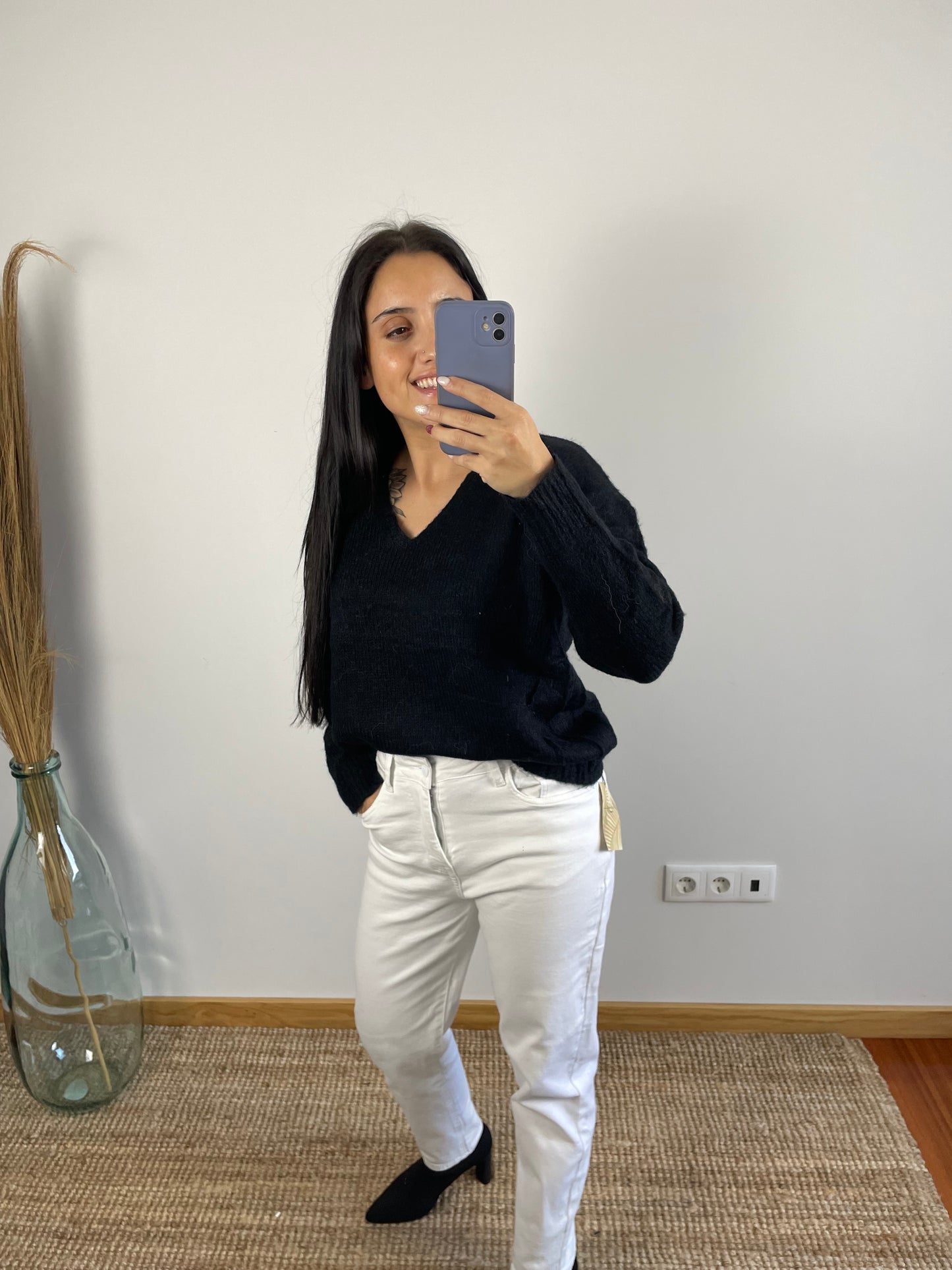 Camisola Malha gola em v