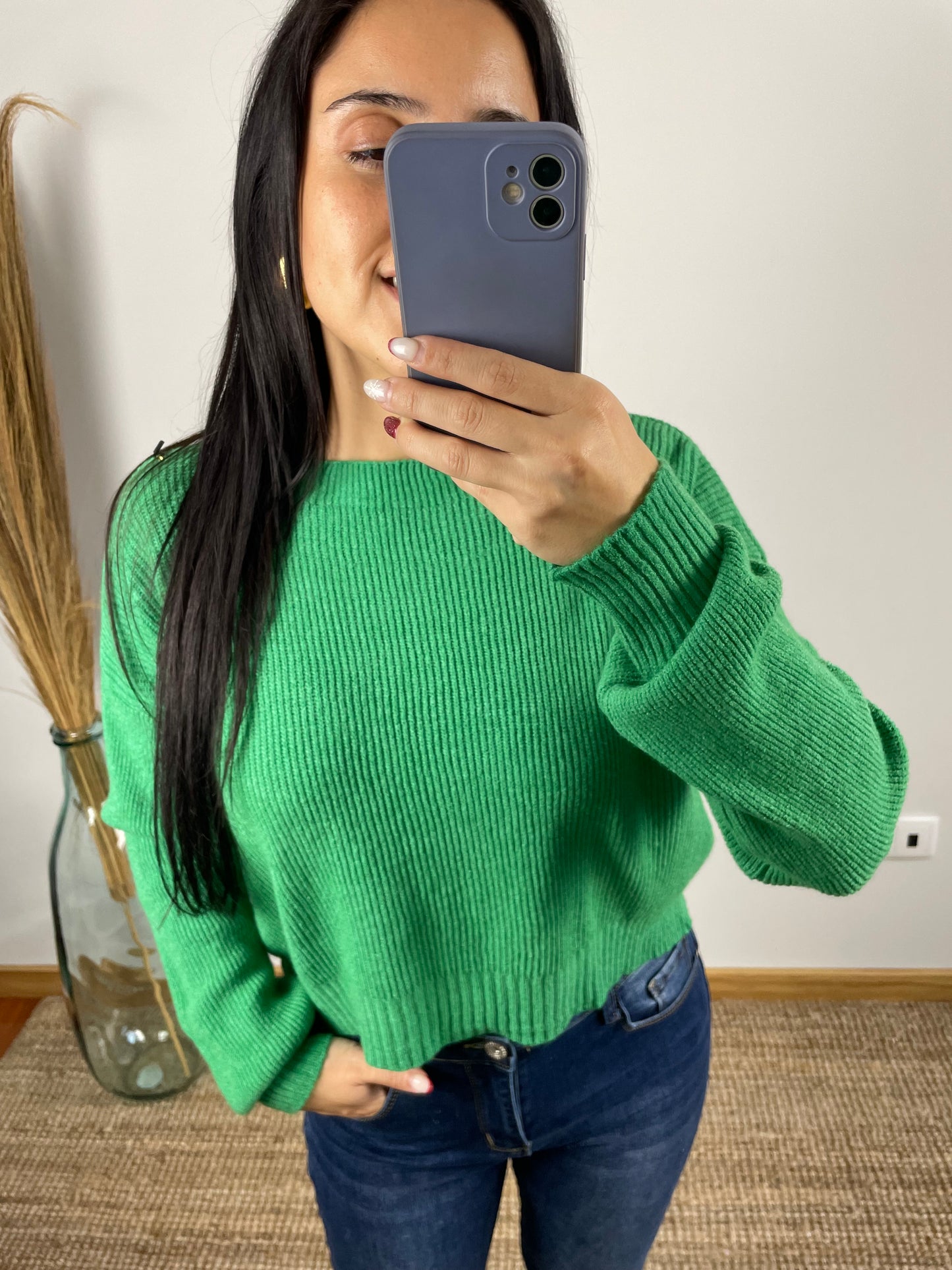 Camisola de malha cropped
