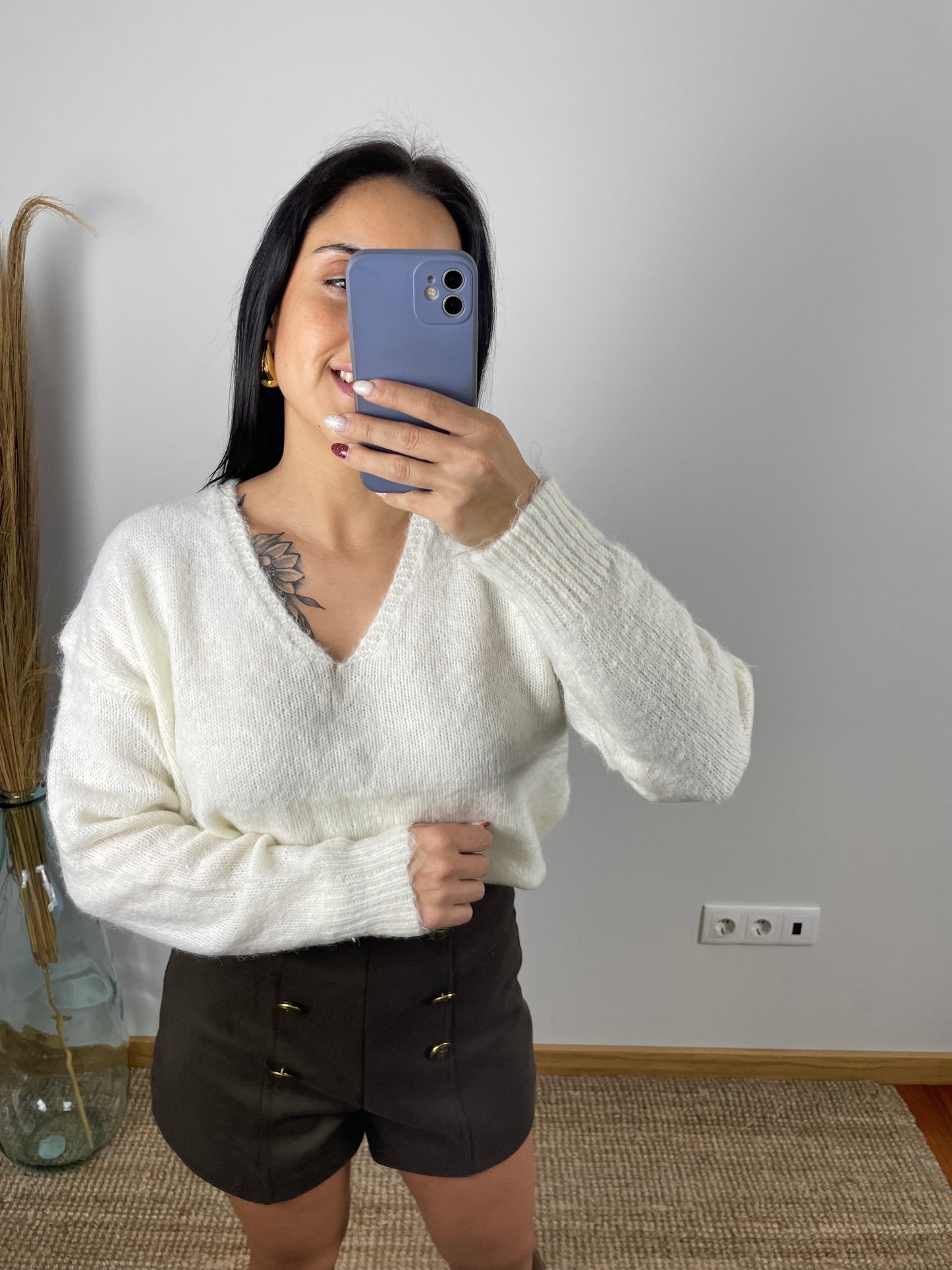 Camisola Malha gola em v