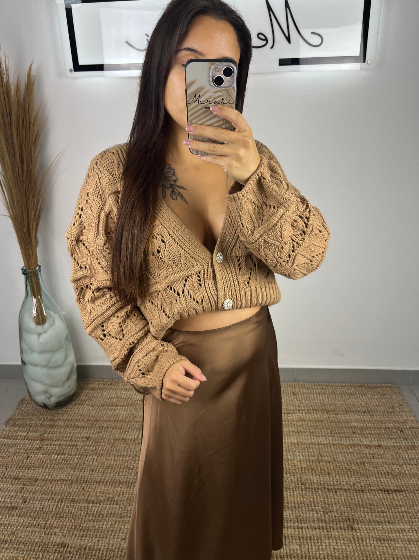 Cardigan botões brilhantes