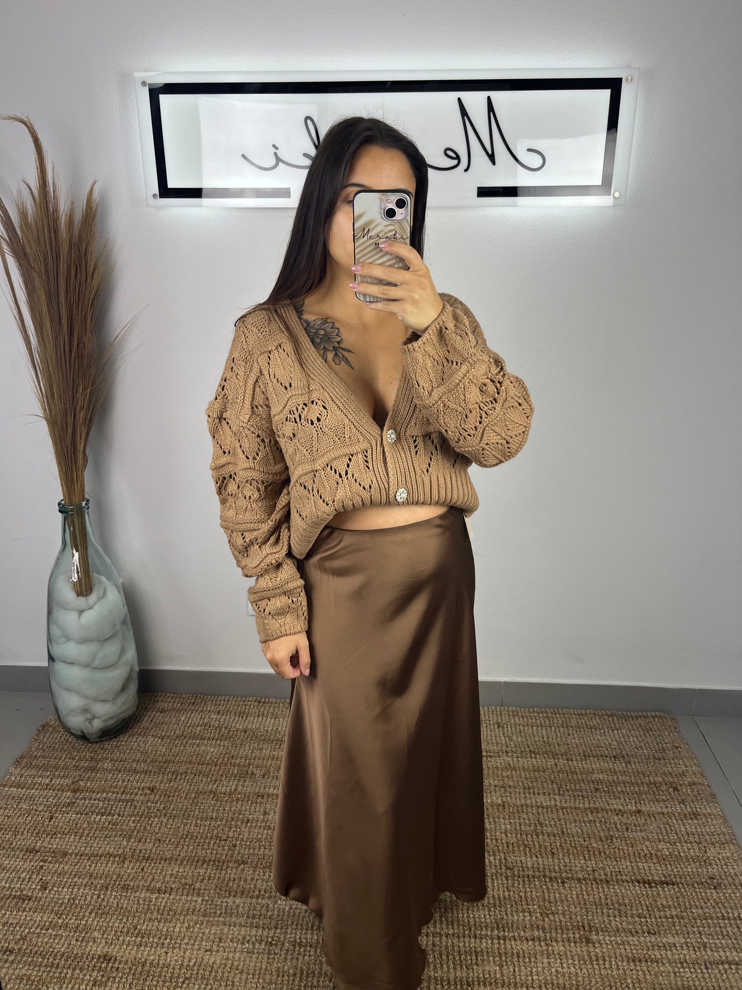 Cardigan botões brilhantes