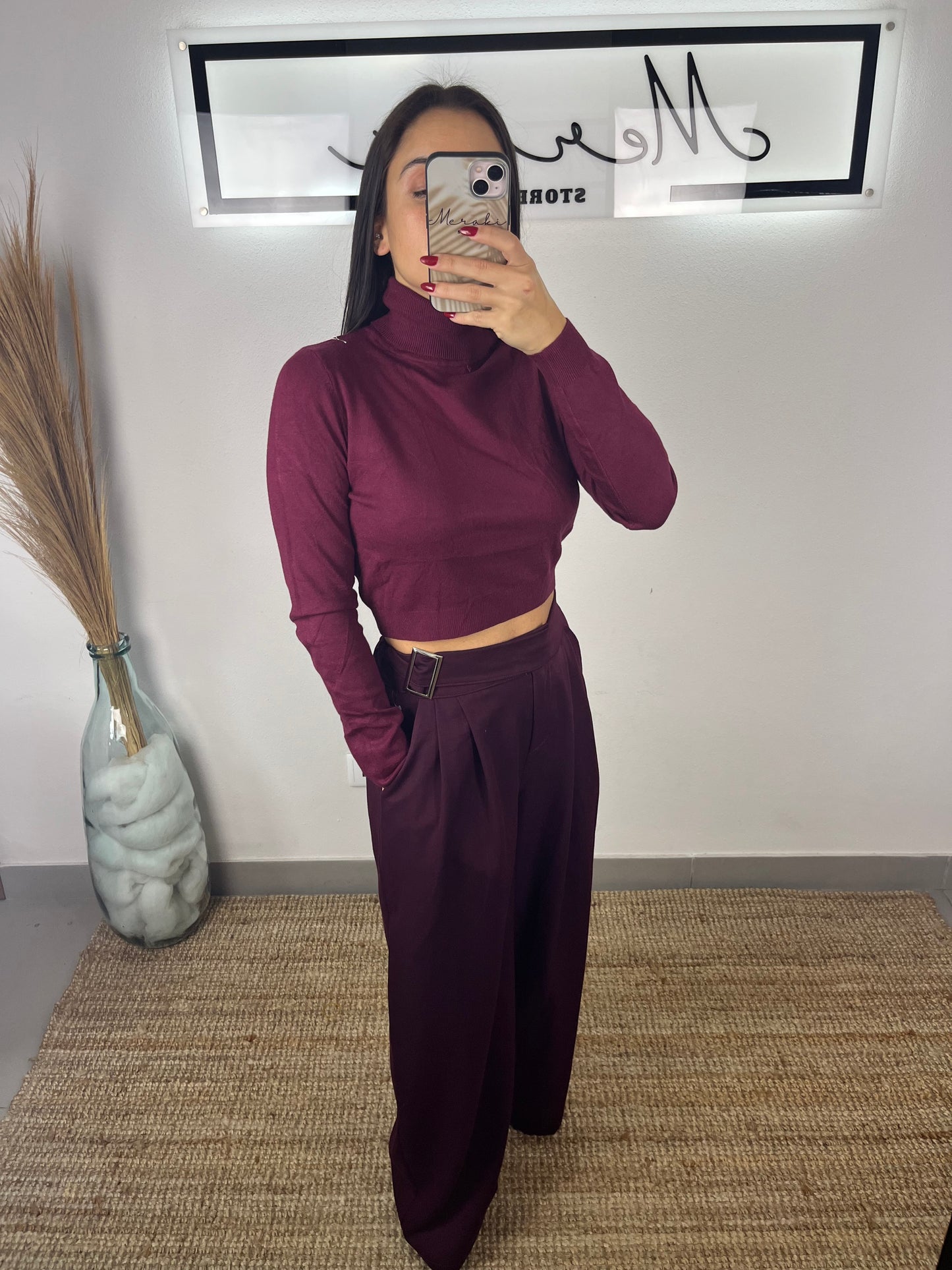 Malha gola alta cropped