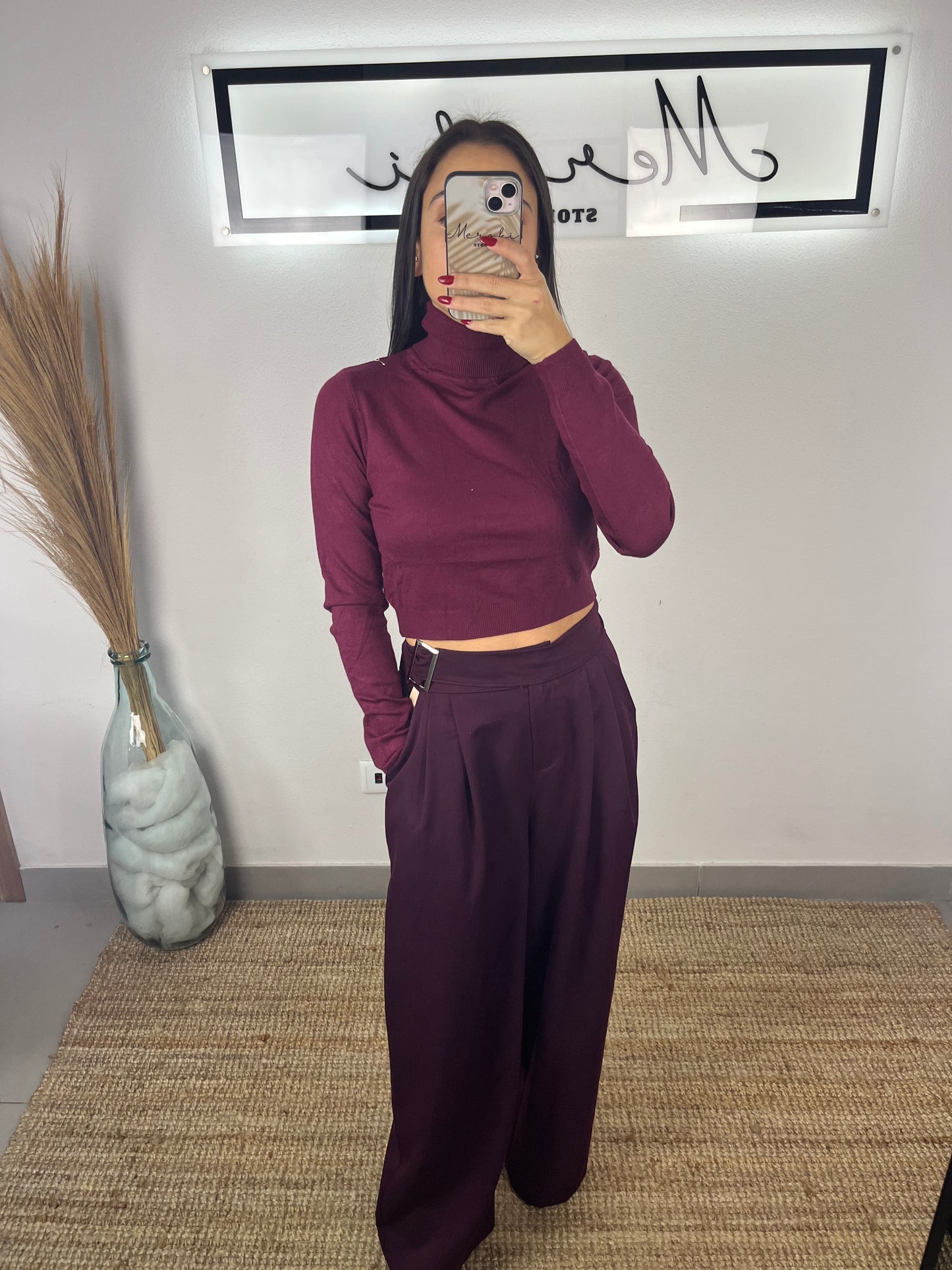 Malha gola alta cropped