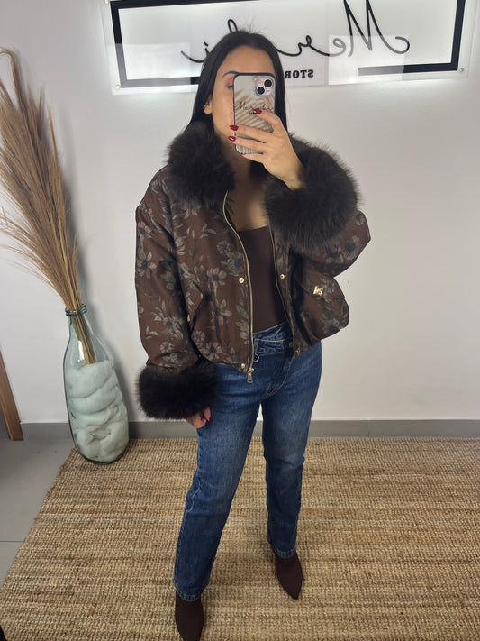 Casaco Flores Castanho