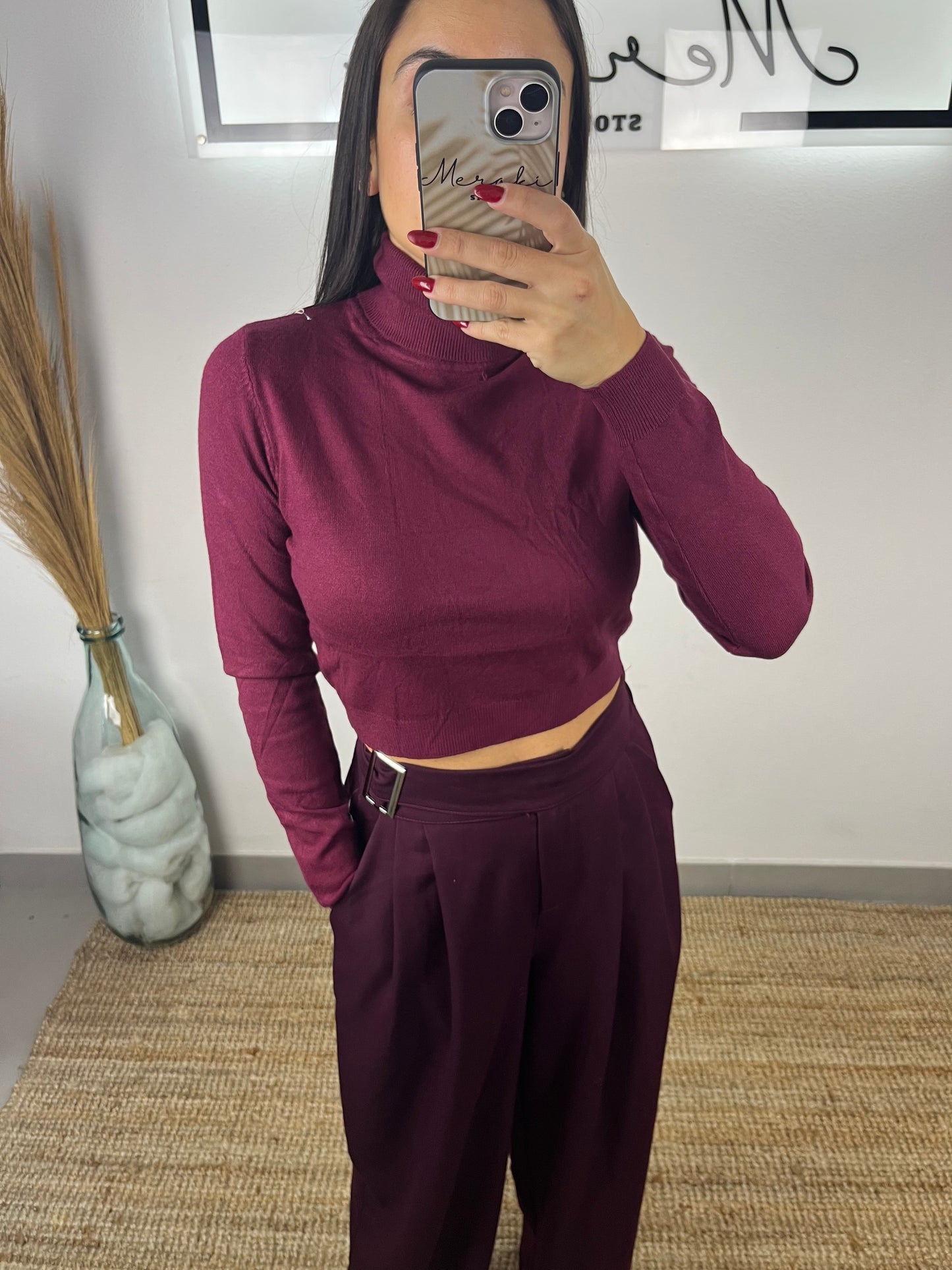 Malha gola alta cropped