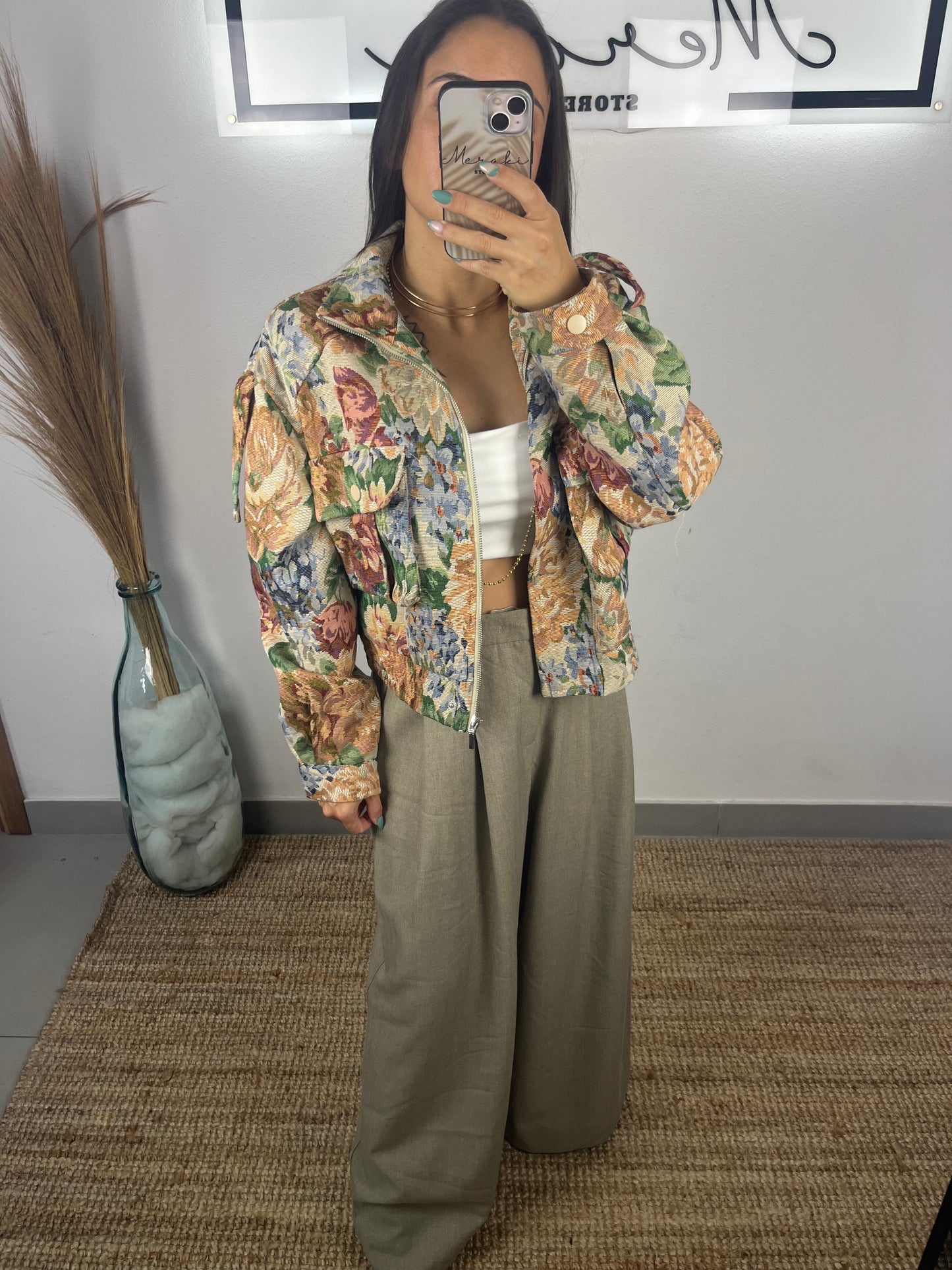 Casaco Flores Vintage