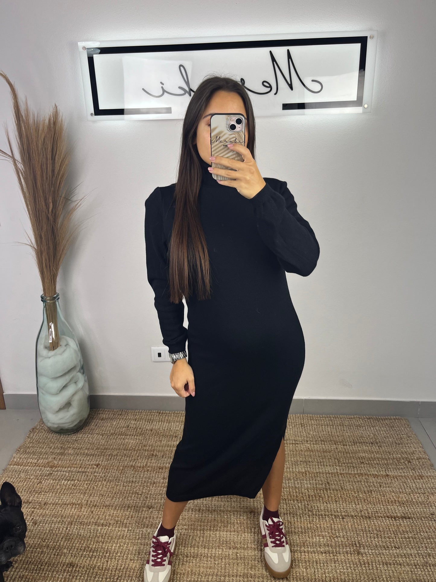Vestido gola alta